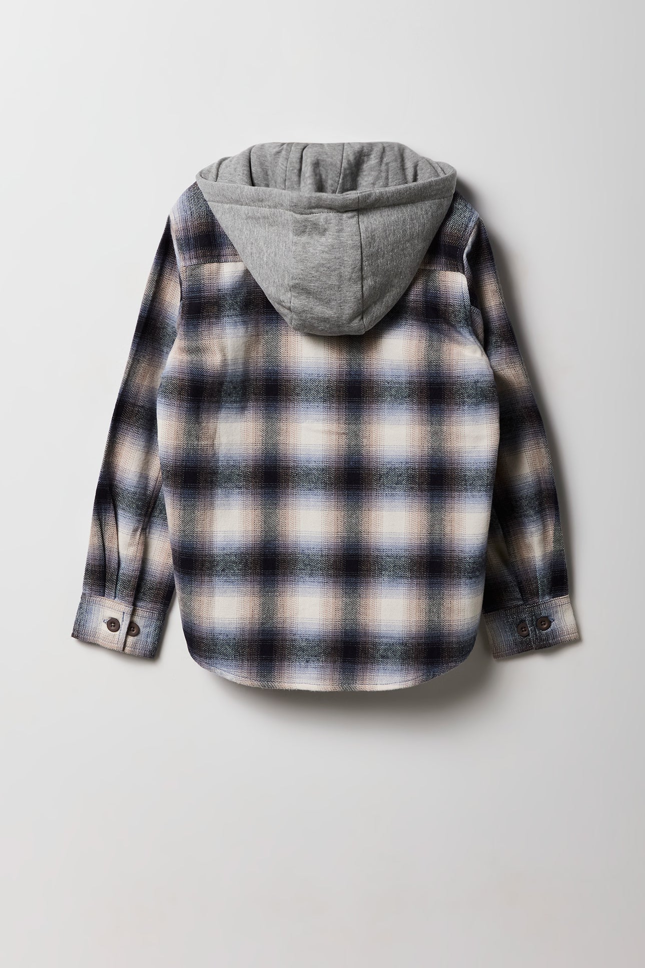 Boys Flannel Hooded Button-Up Top - Image 6
