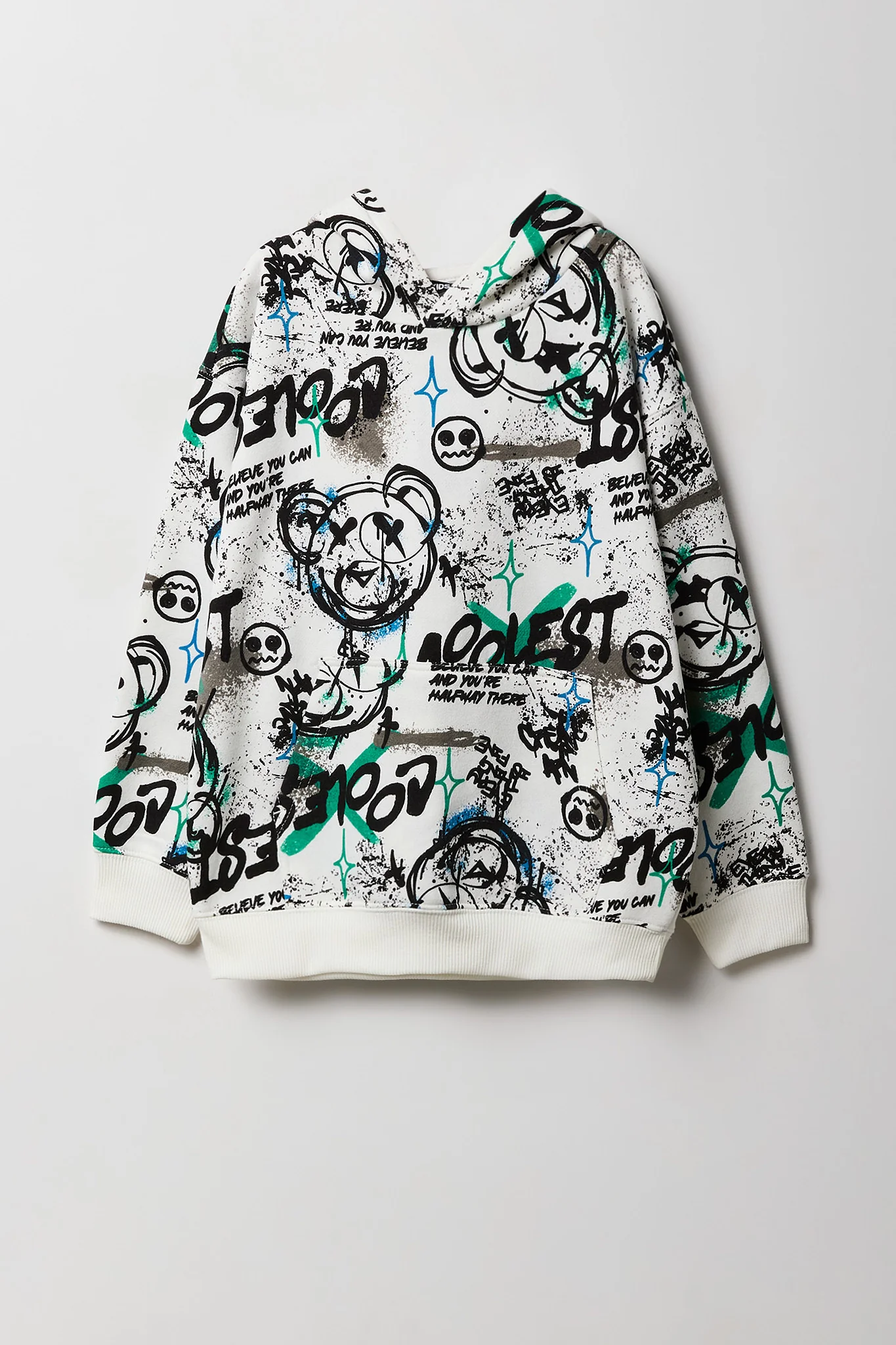 Kids Graffiti Print Fleece Hoodie - Image 5
