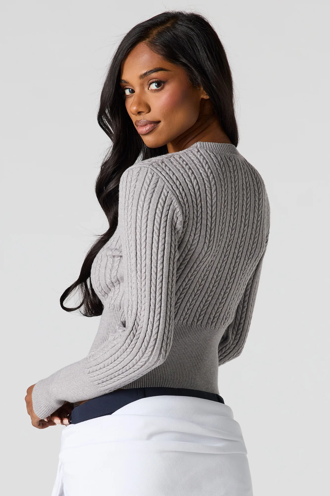 Embroidered Cable Knit Sweater - Image 5