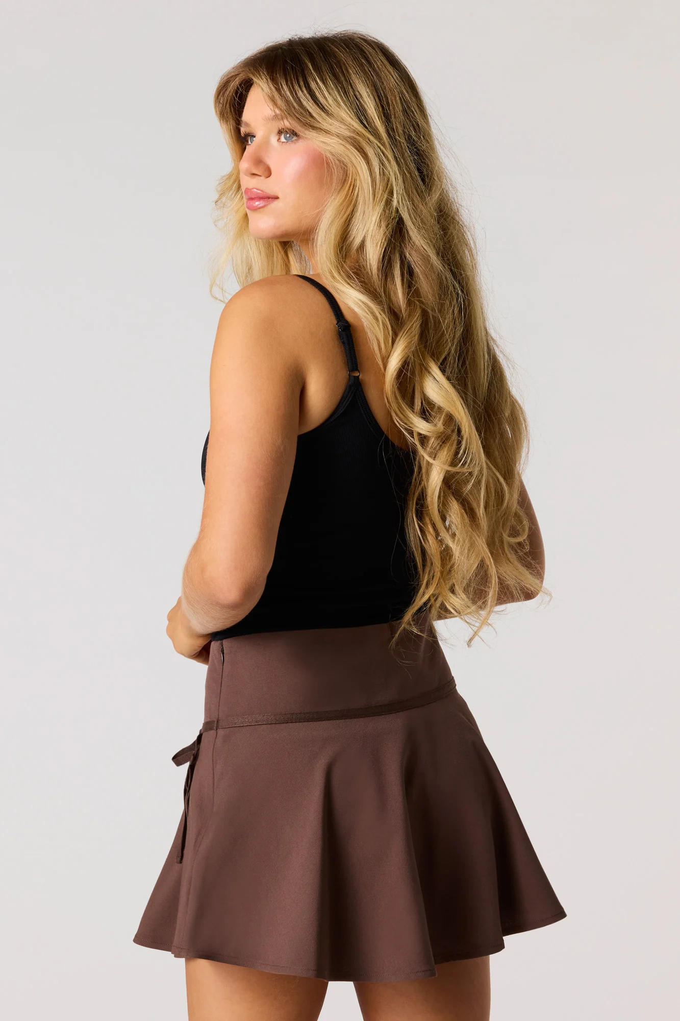 Flowy Mini Skort with Bow - Image 2
