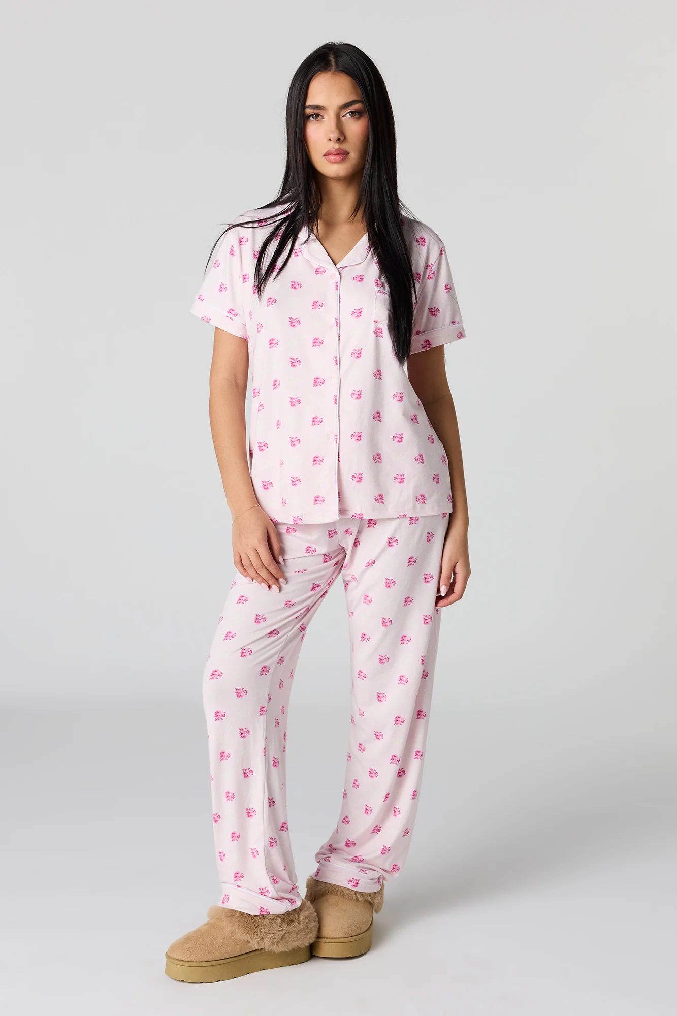 Soft Button-Up Top & Pant Pajama Set - Image 17