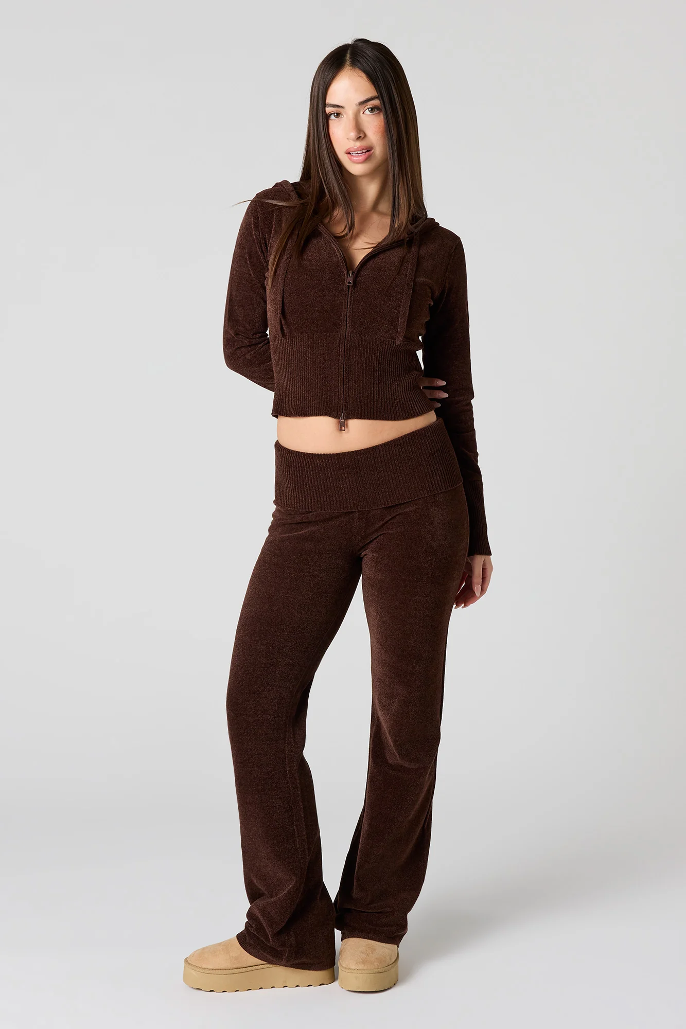 Chenille Knit Zip-Up Hoodie - Image 3