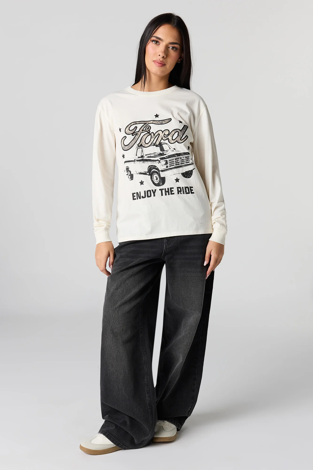 Ford Twill Embroidered Long Sleeve Fleece Top - Image 3