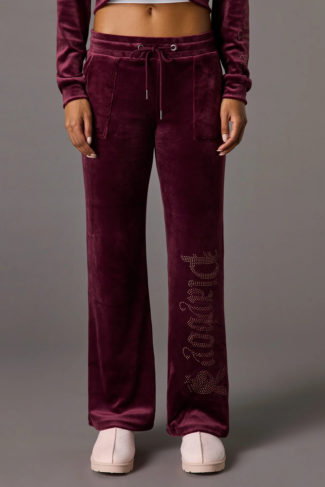 Playboy Rhinestone Velour Wide Leg Sweatpant - Image 2