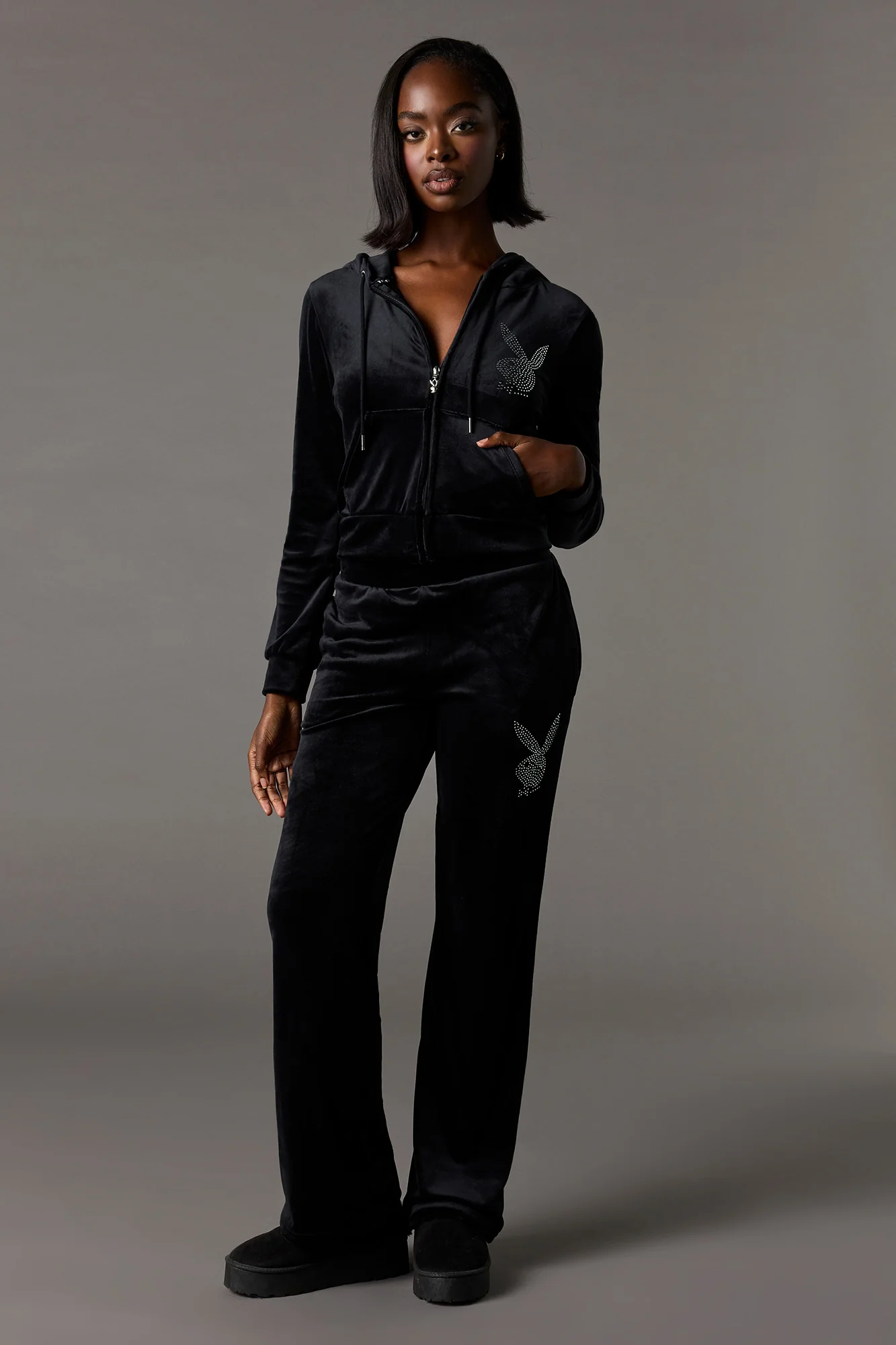 Playboy Rhinestone Velour Sweatpant - Image 6