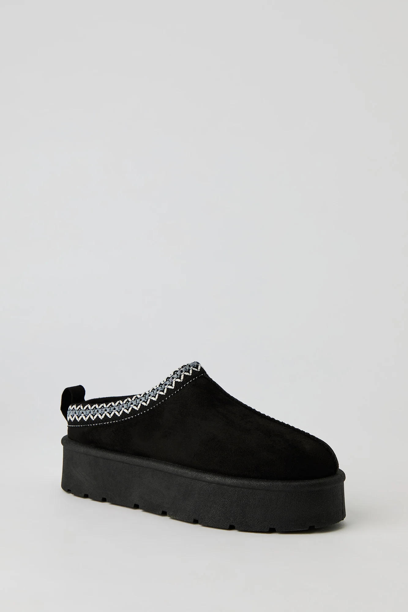 Faux Suede Embroidered Platform Booties - Image 2