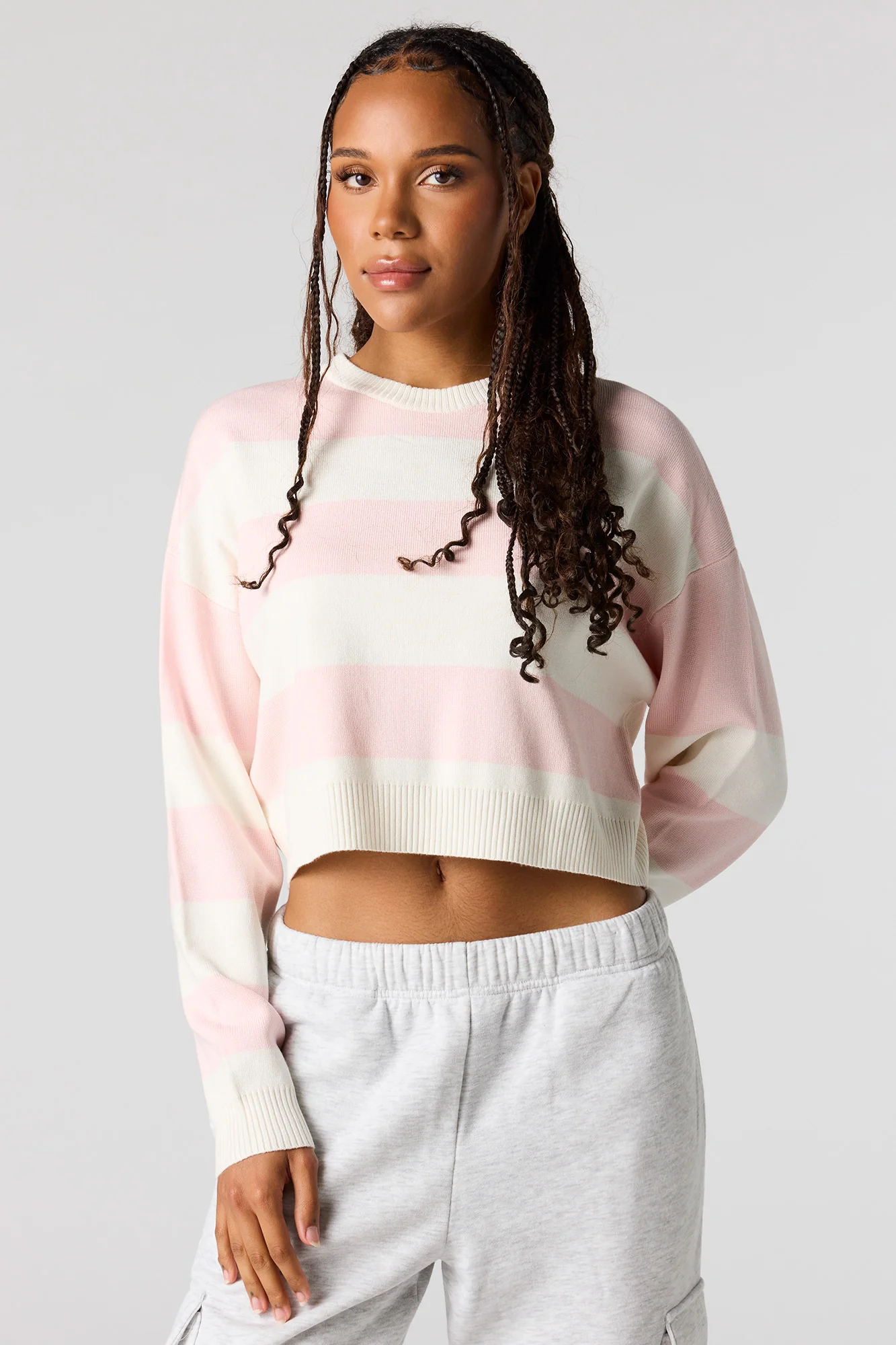 Striped Knit Boxy Sweater - Image 10