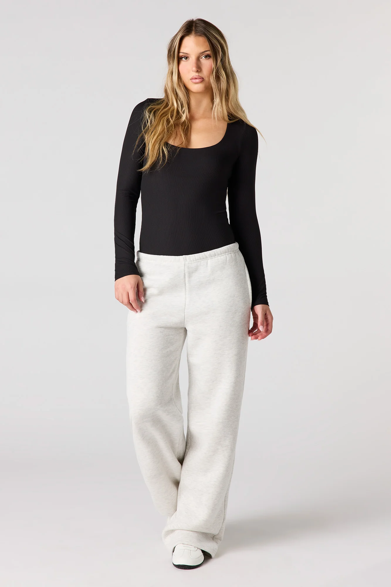 Contour Ribbed Square Neck Long Sleeve Bodysuit - Image 12