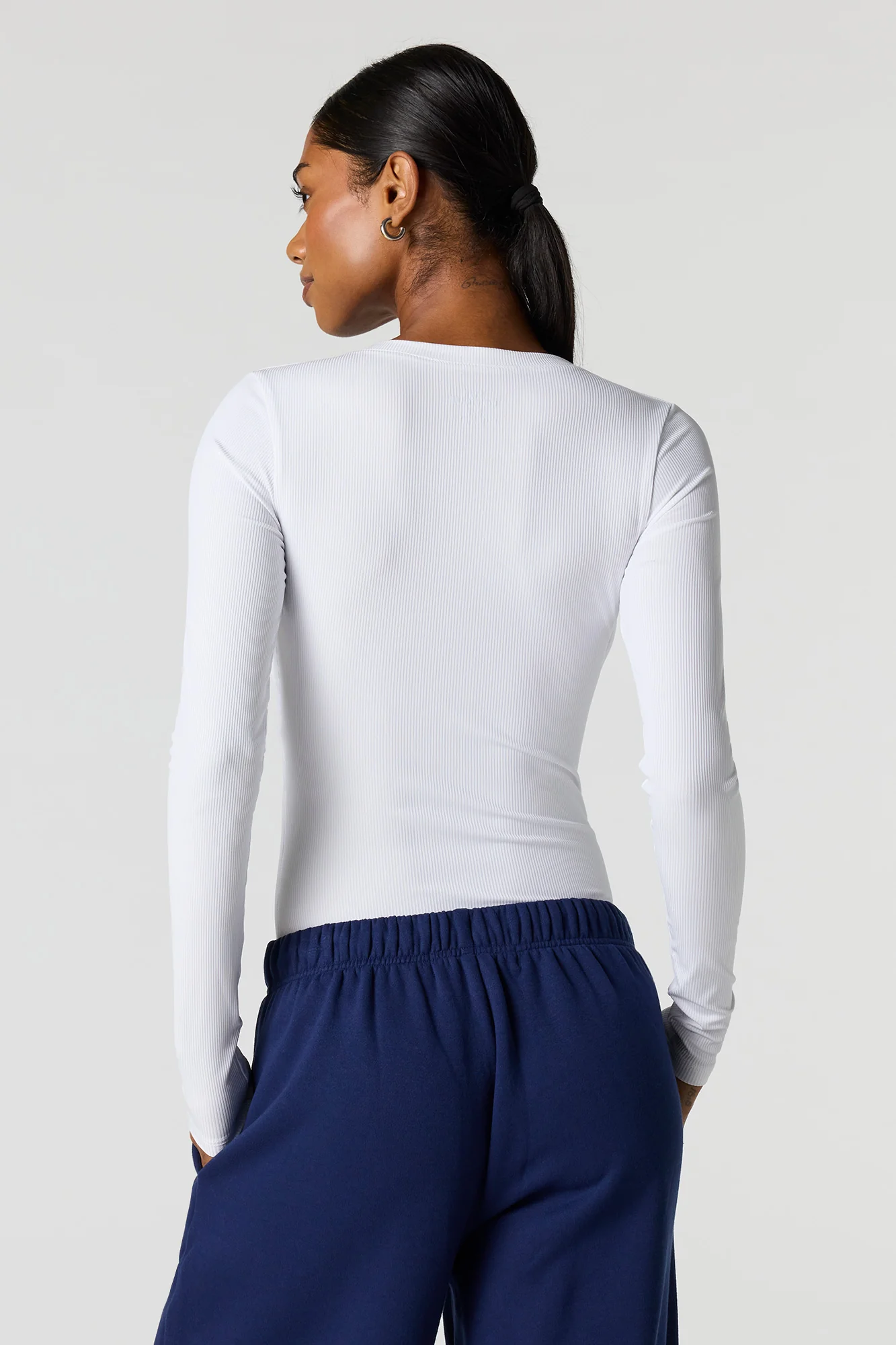 Contour Ribbed Long Sleeve Henley Bodysuit - Image 11