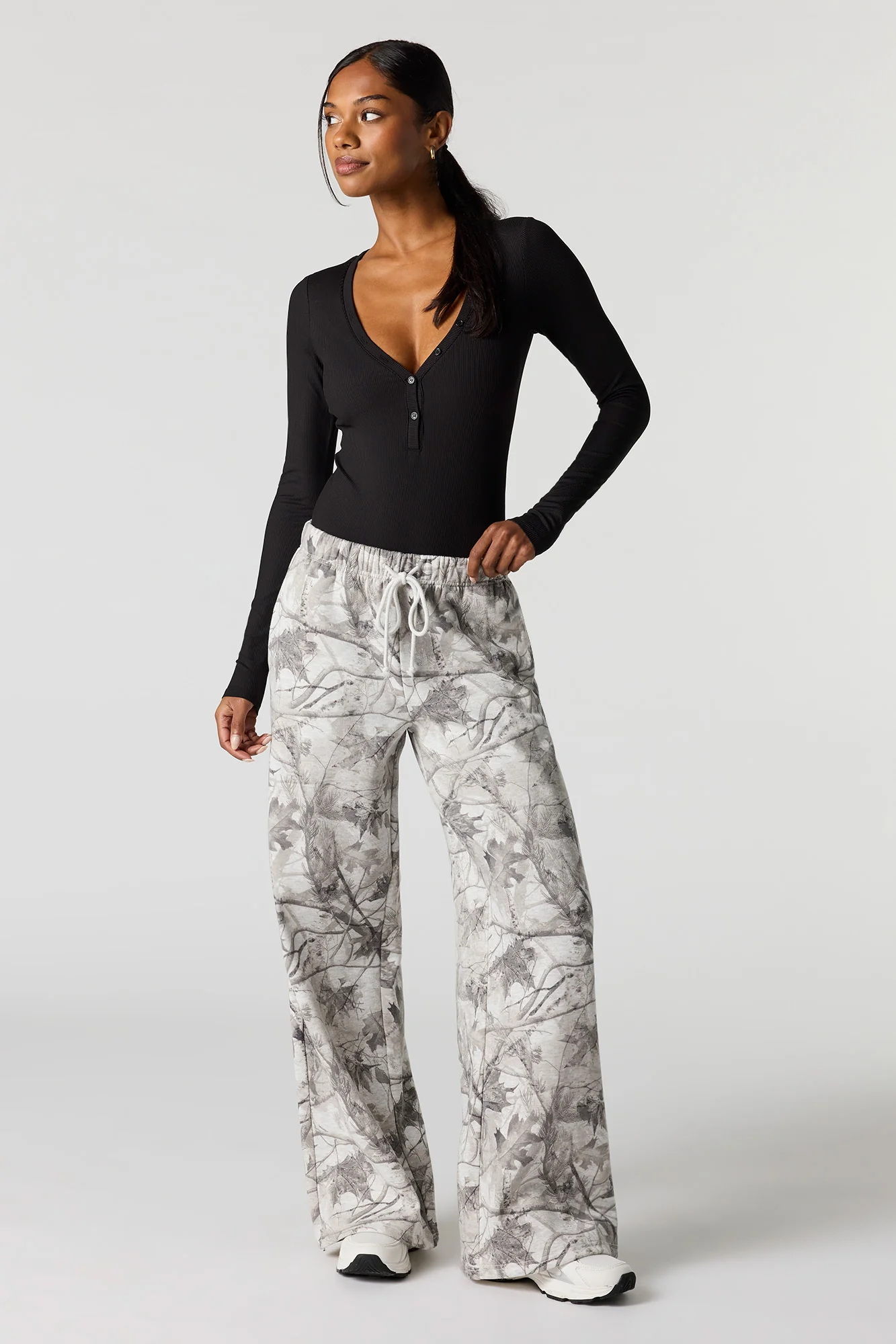 Contour Ribbed Long Sleeve Henley Bodysuit - Image 8