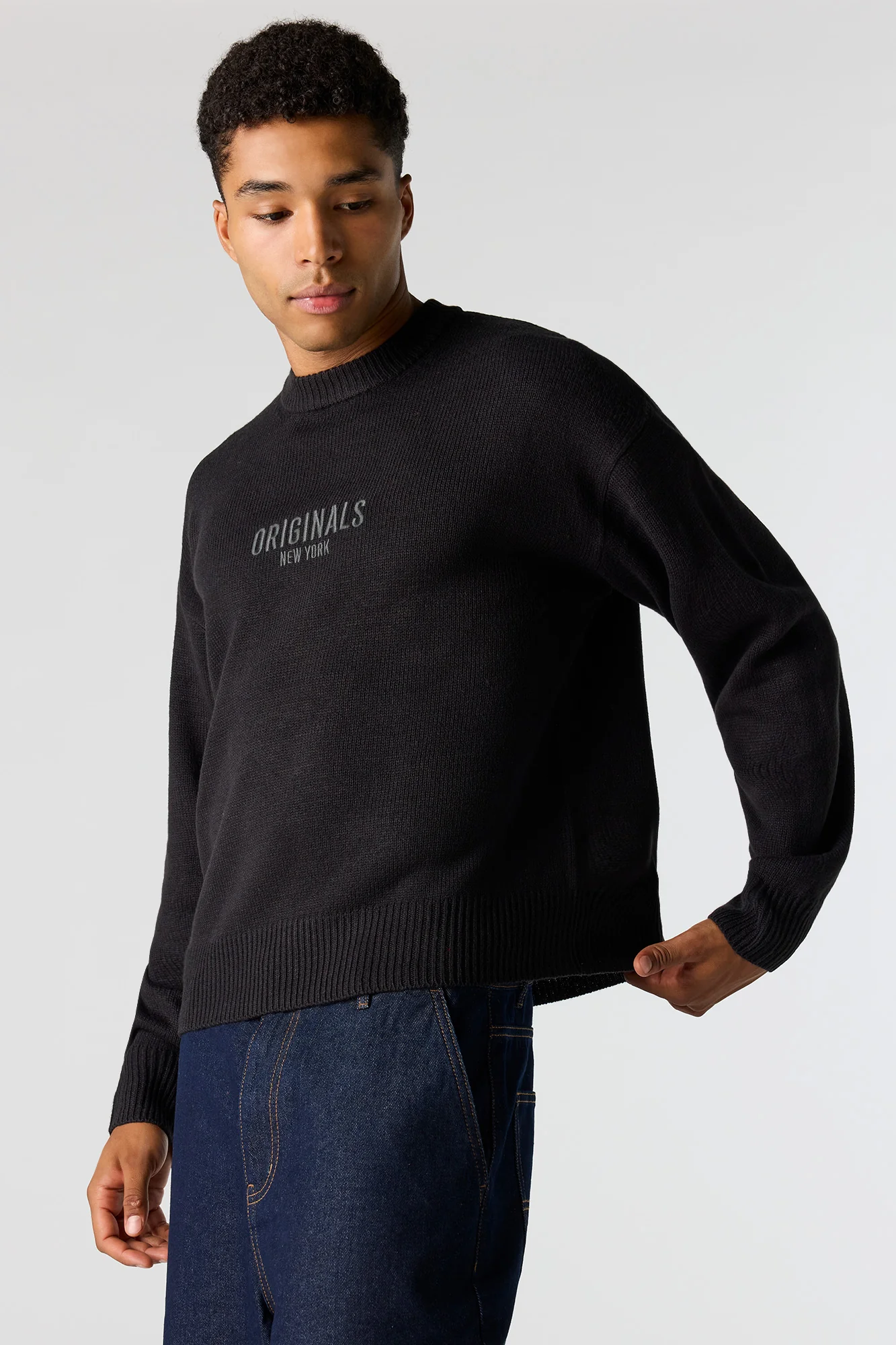 Embroidered Boxy Sweater