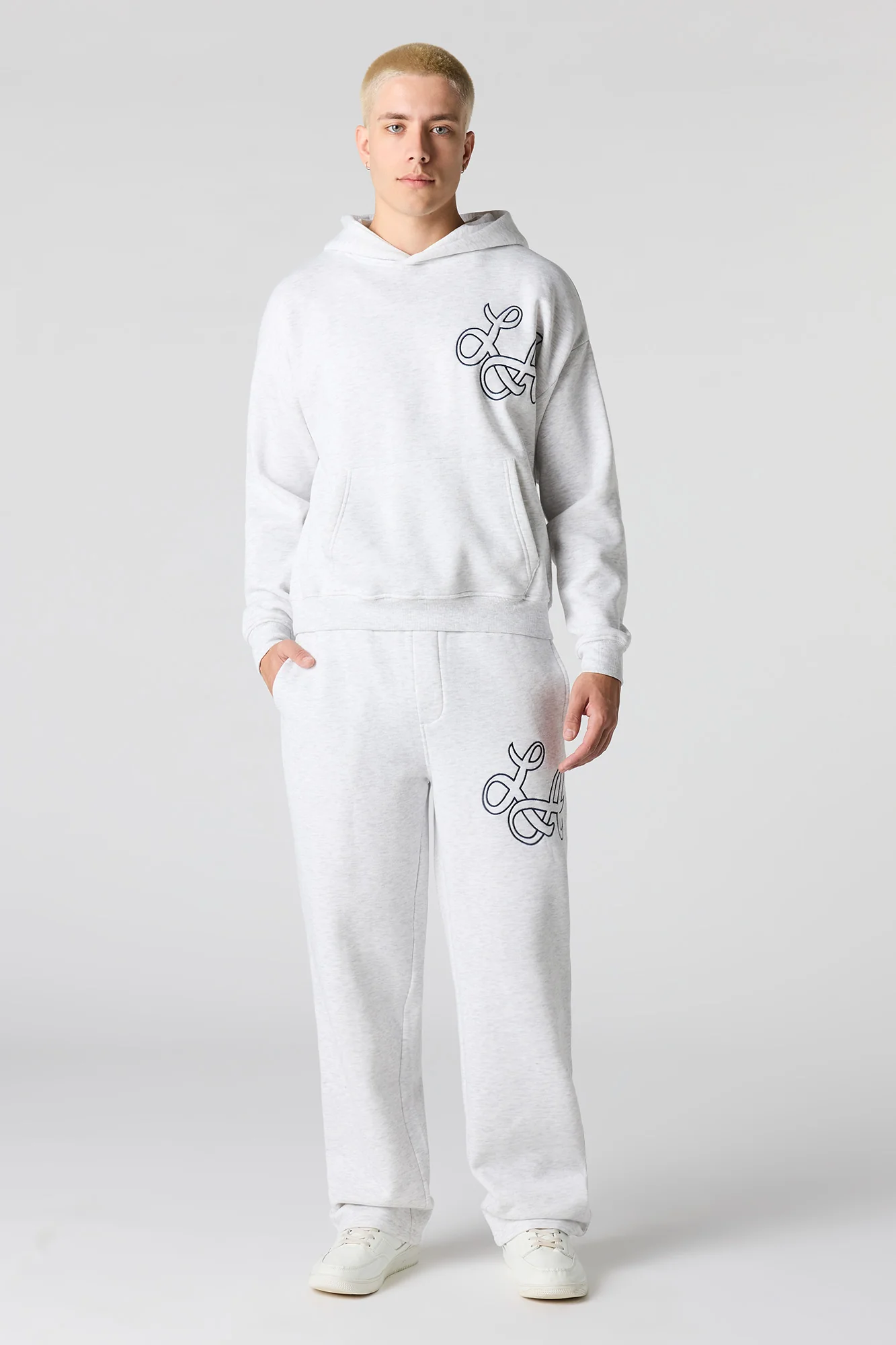LA Embroidered Boxy Fleece Hoodie - Image 3