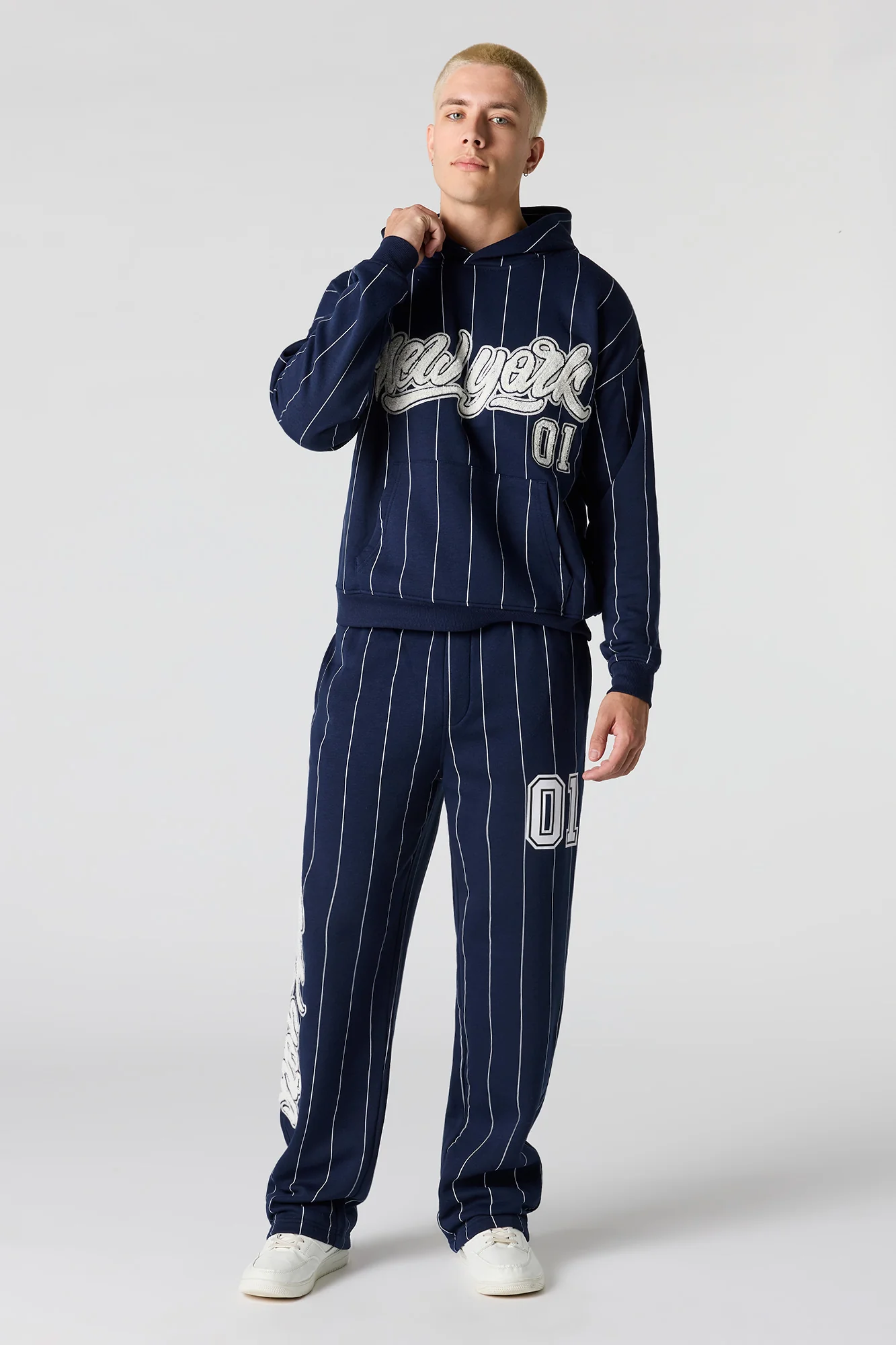 NY Twill Embroidered Camo Boxy Fleece Hoodie - Image 3