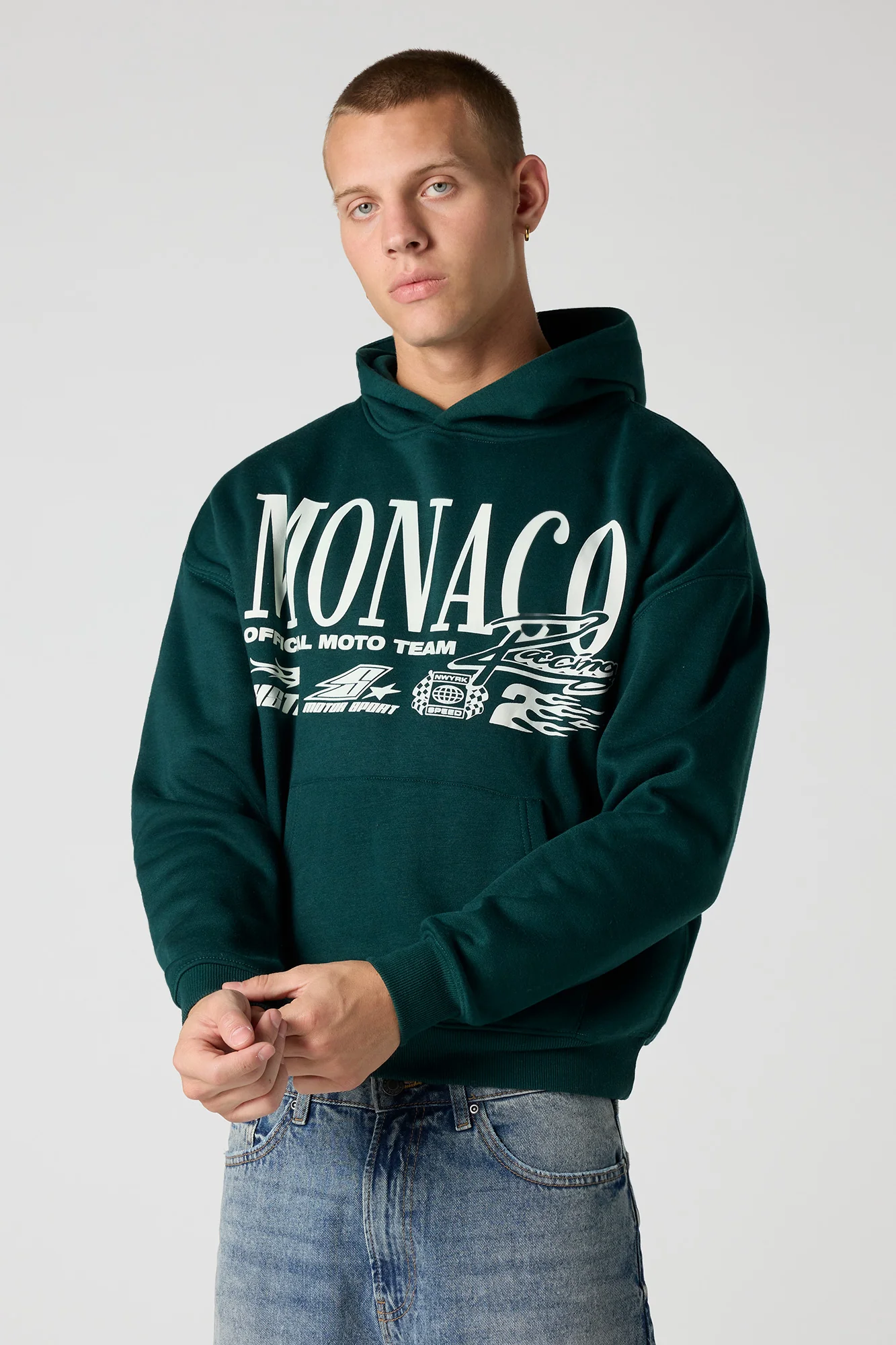 Graphic Boxy Fleece Hoodie - Image 3