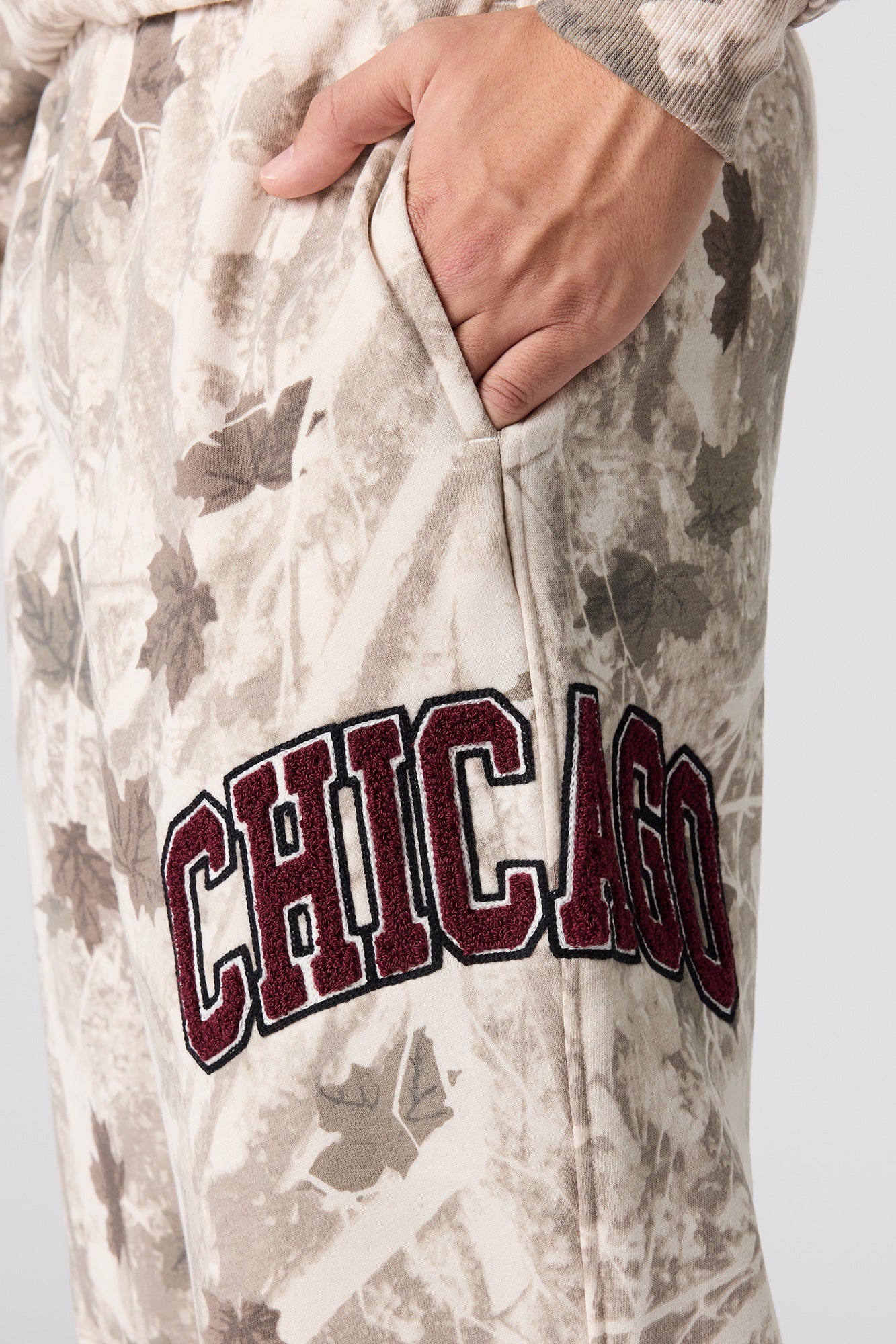 Chicago Twill Embroidered Camo Fleece Sweatpant - Image 3