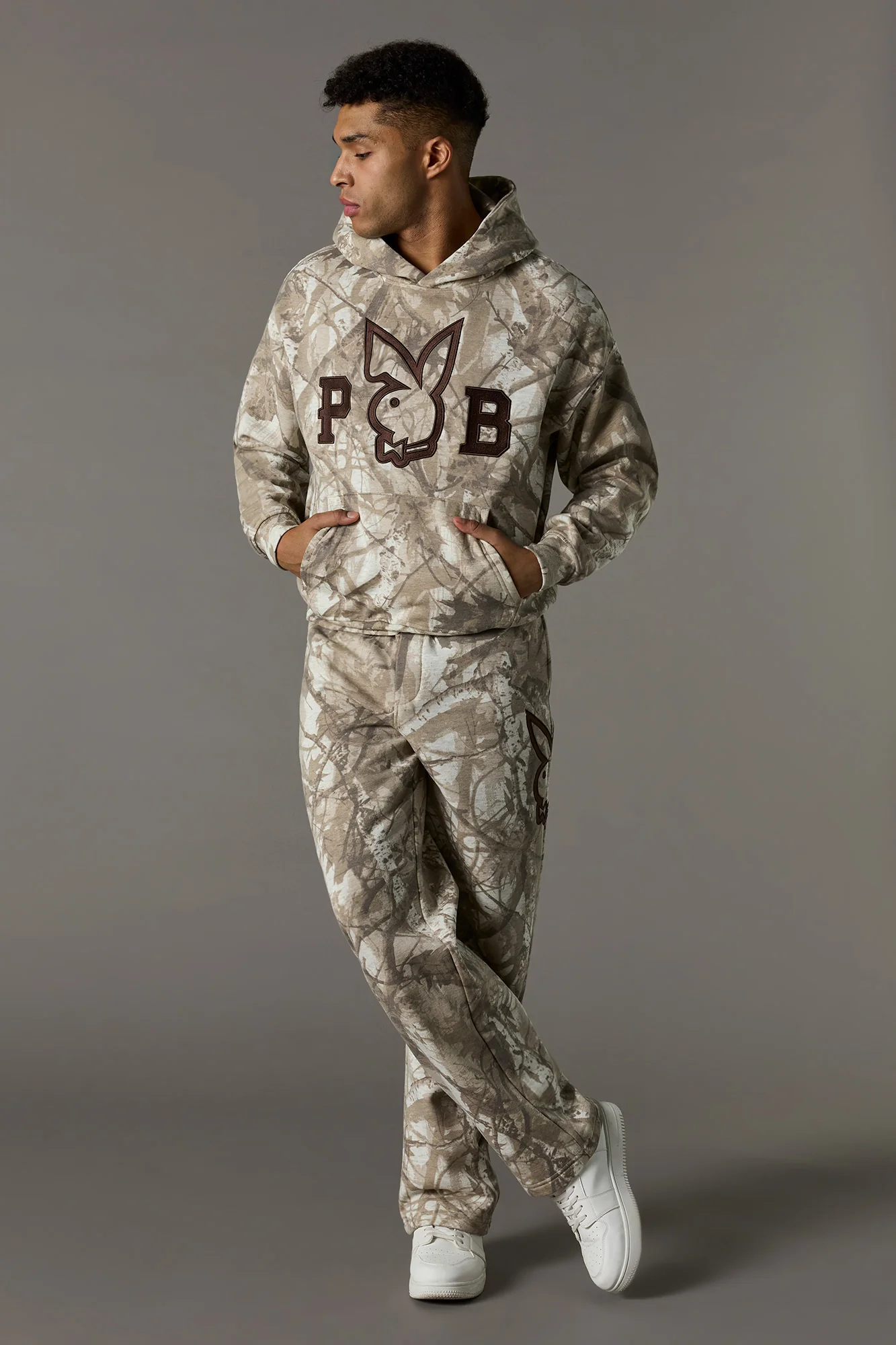 Twill Embroidered Playboy Fleece Sweatpant - Image 2