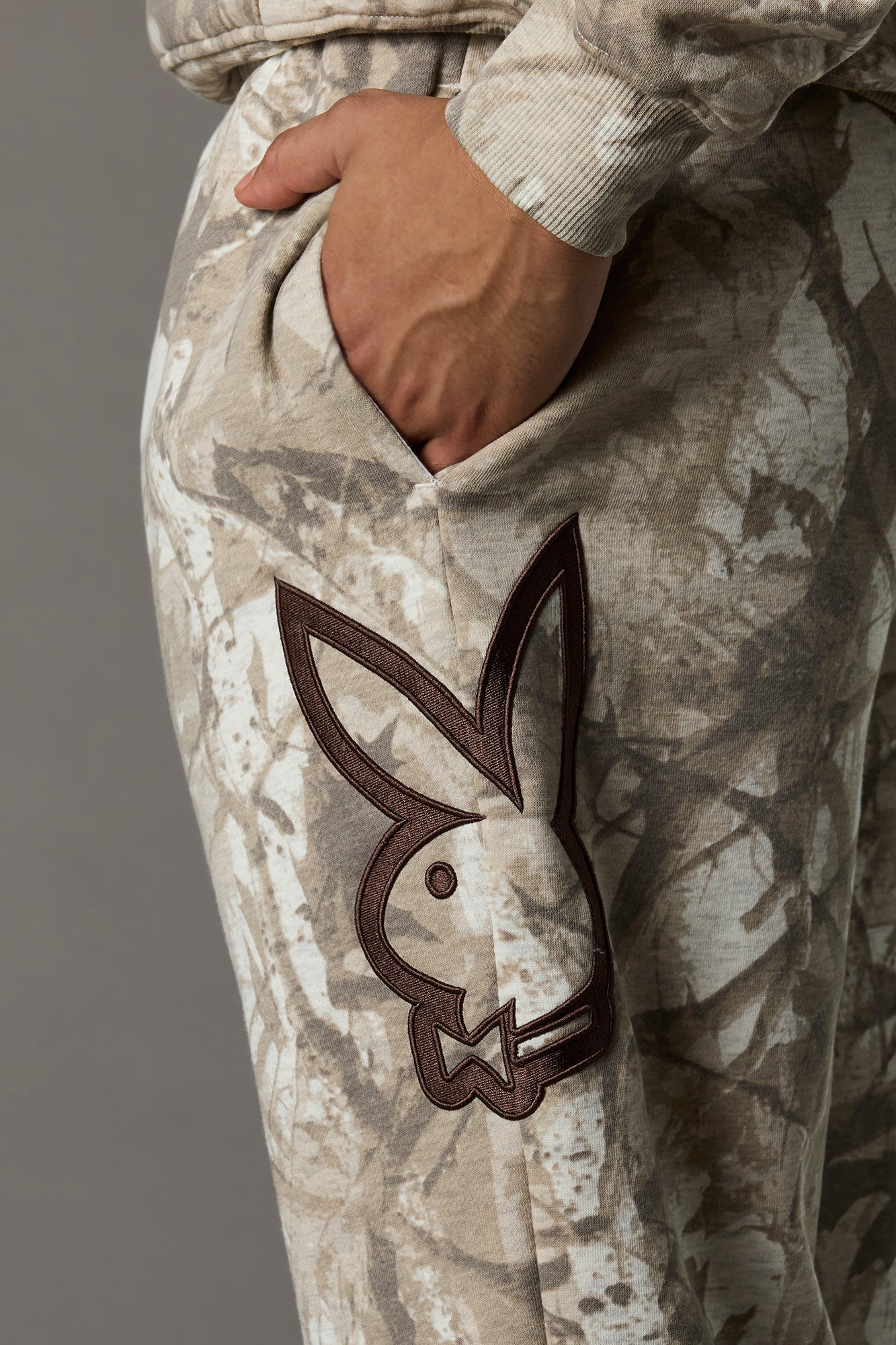 Twill Embroidered Playboy Fleece Sweatpant - Image 4
