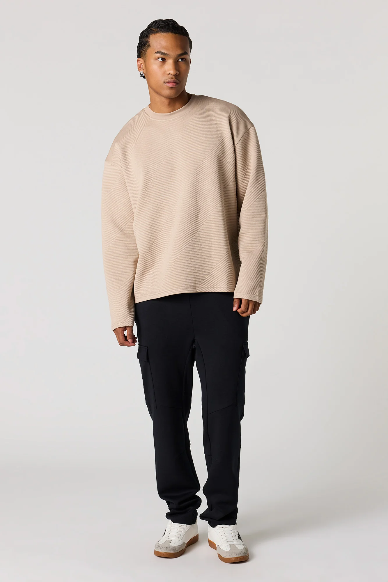 Textured Boxy Long Sleeve Top - Image 12