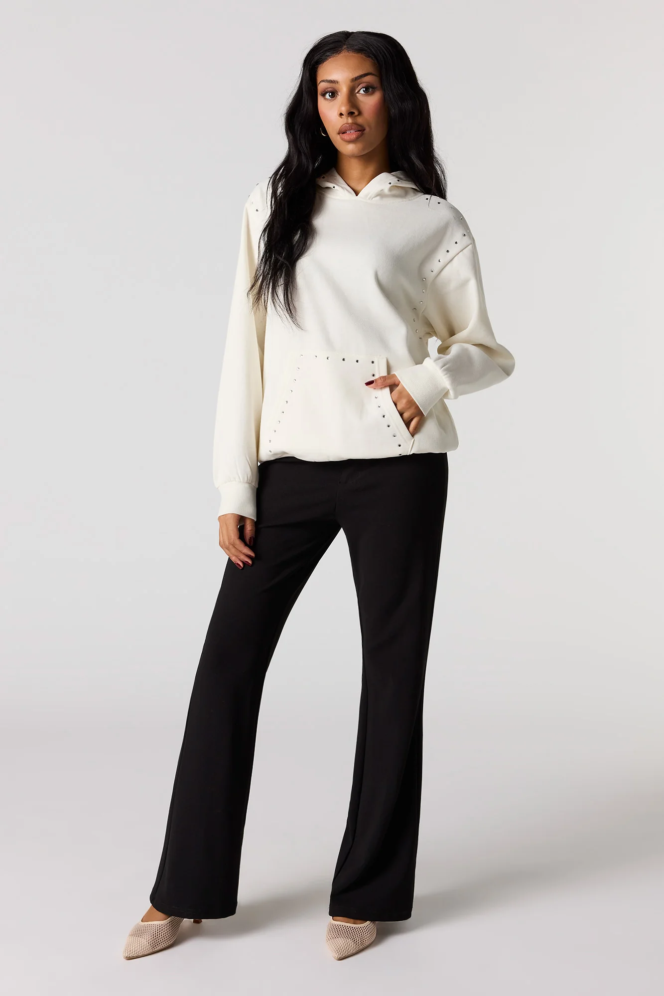 Rhinestone Fleece Hoodie - Image 3