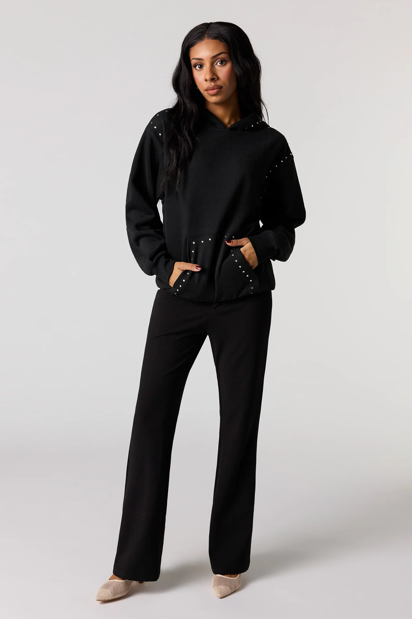Rhinestone Fleece Hoodie - Image 6