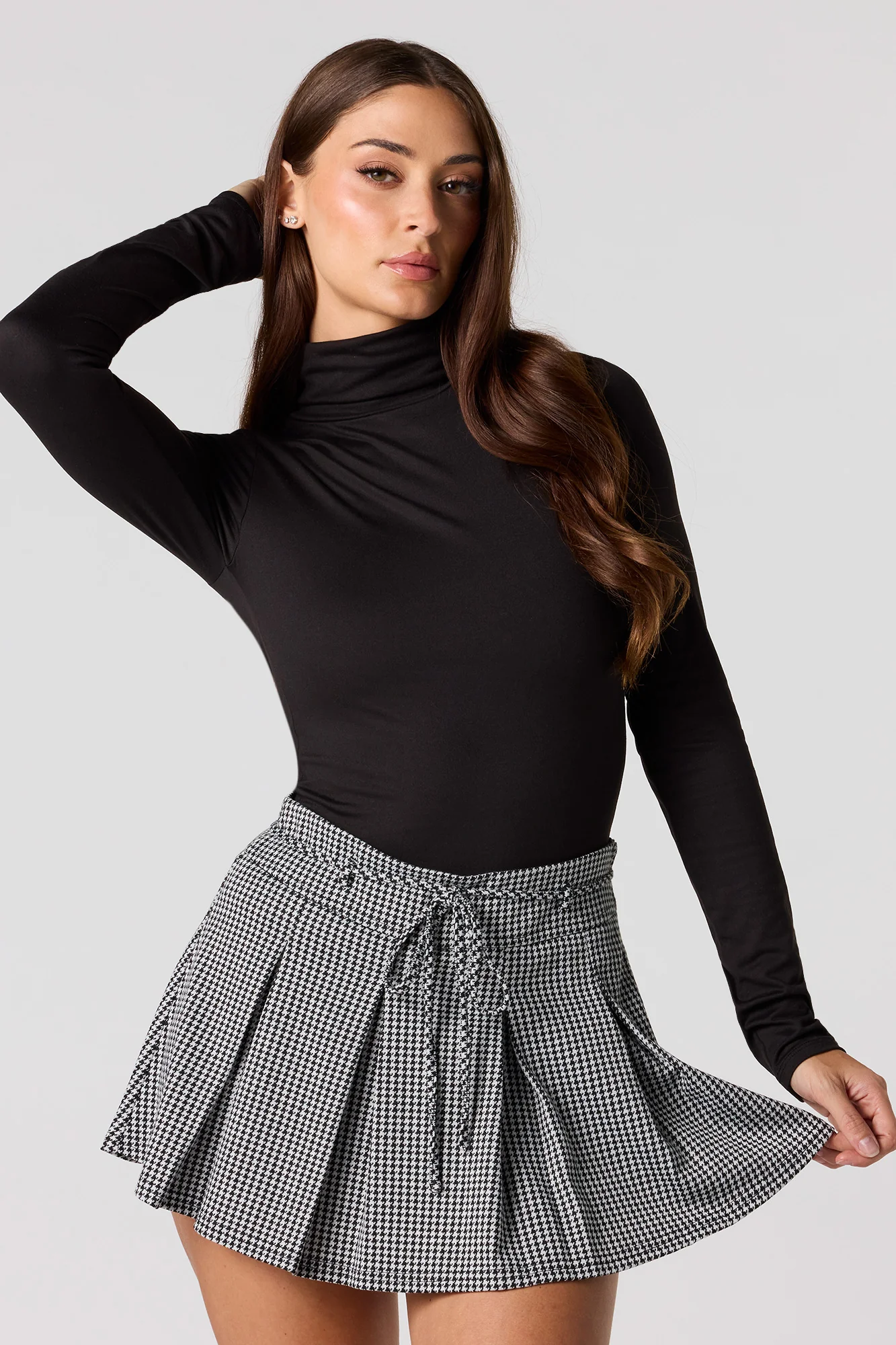 Jacquard Pleated Mini Skort - Image 5