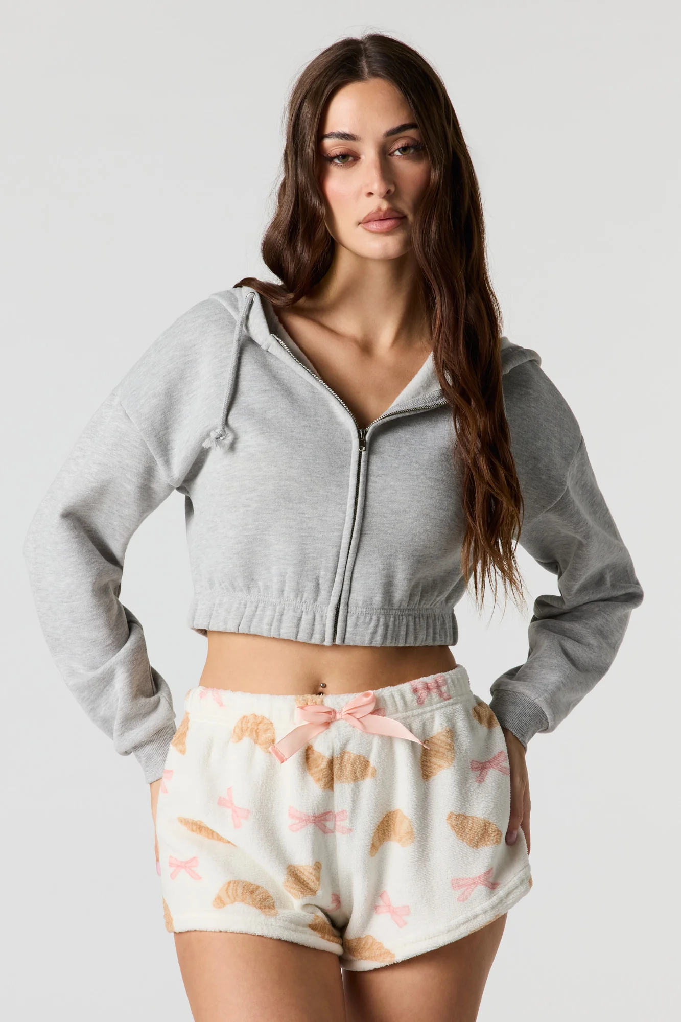 Printed Plush Pajama Short - Image 10