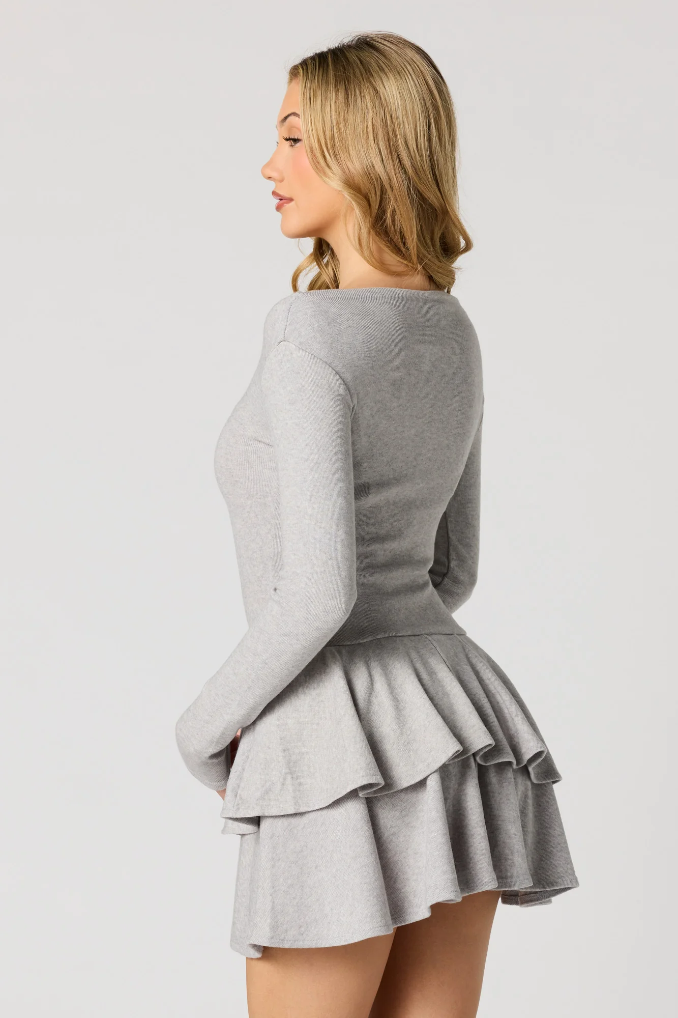 Ruffle Mini Sweater Dress - Image 2