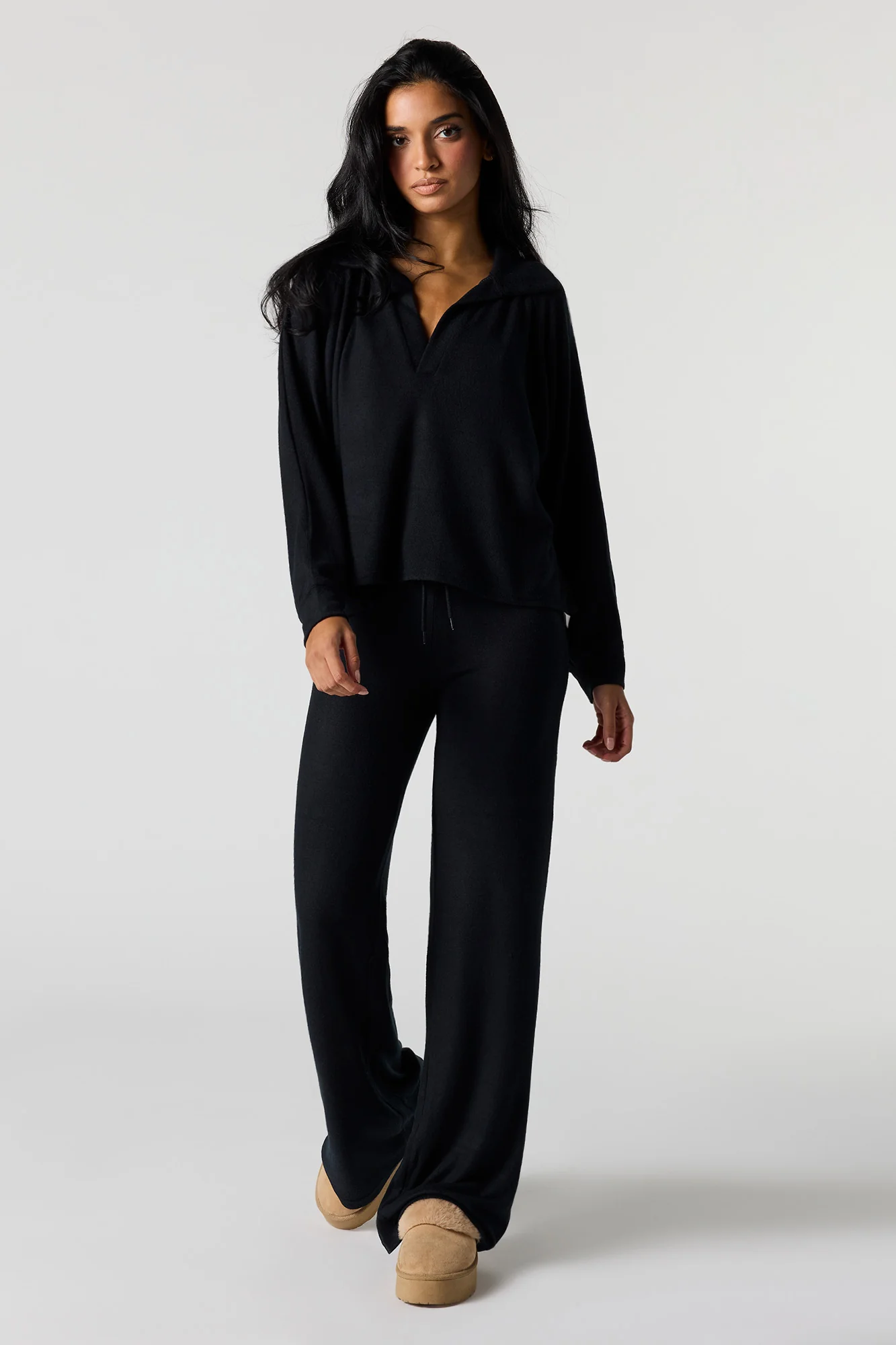 V-Neck Collared Long Sleeve Top - Image 12
