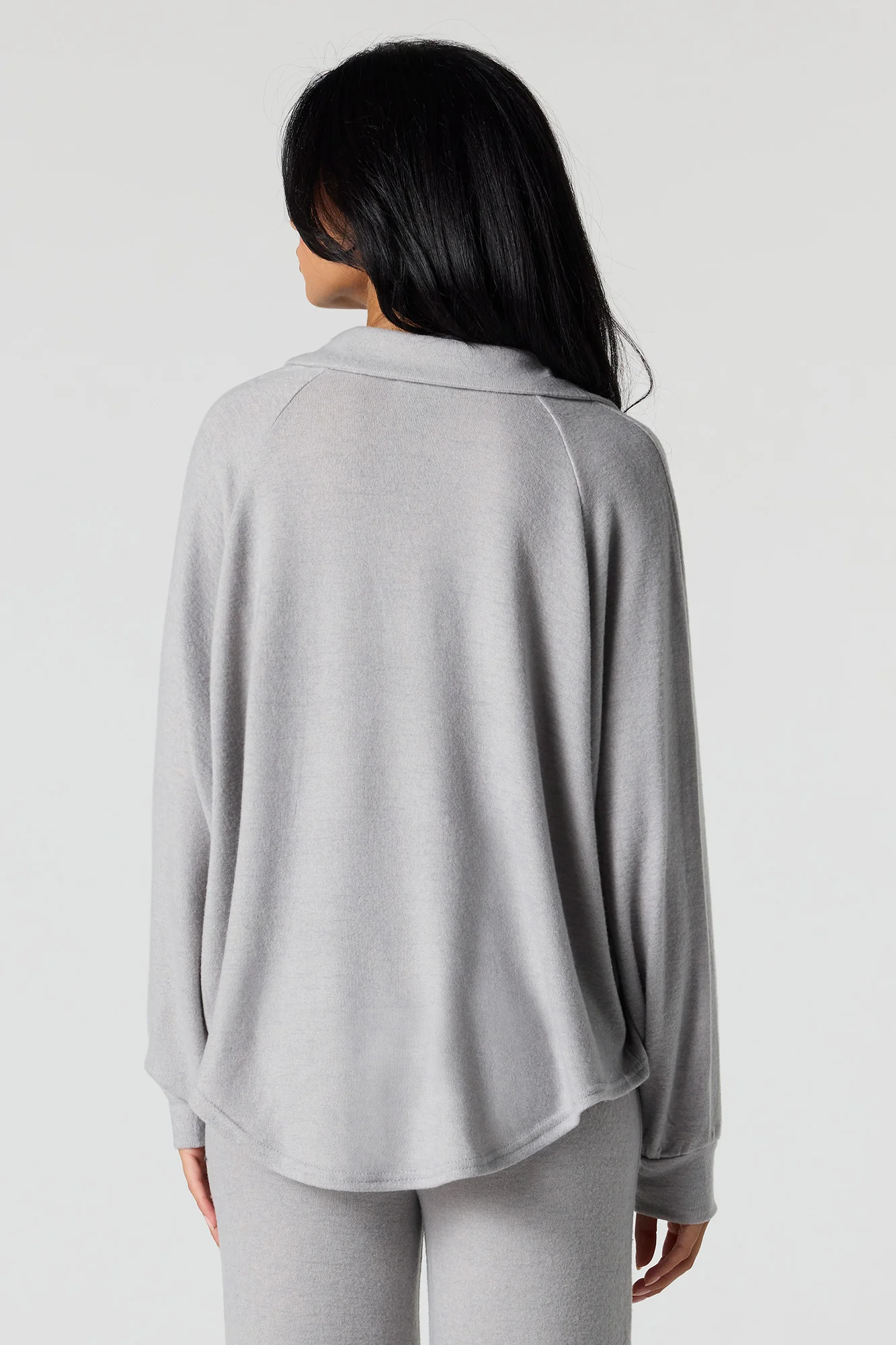 V-Neck Collared Long Sleeve Top - Image 5
