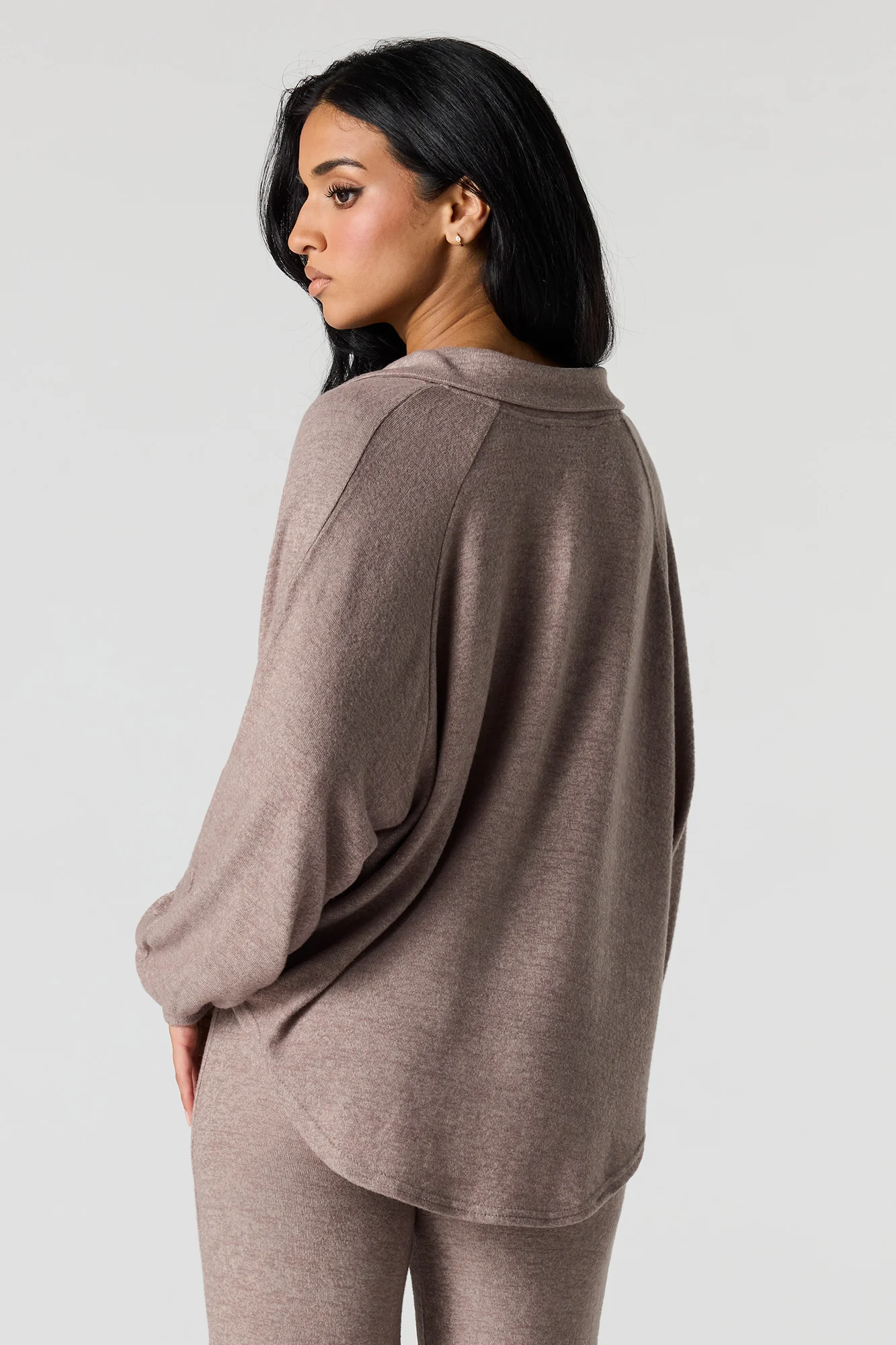 V-Neck Collared Long Sleeve Top - Image 8
