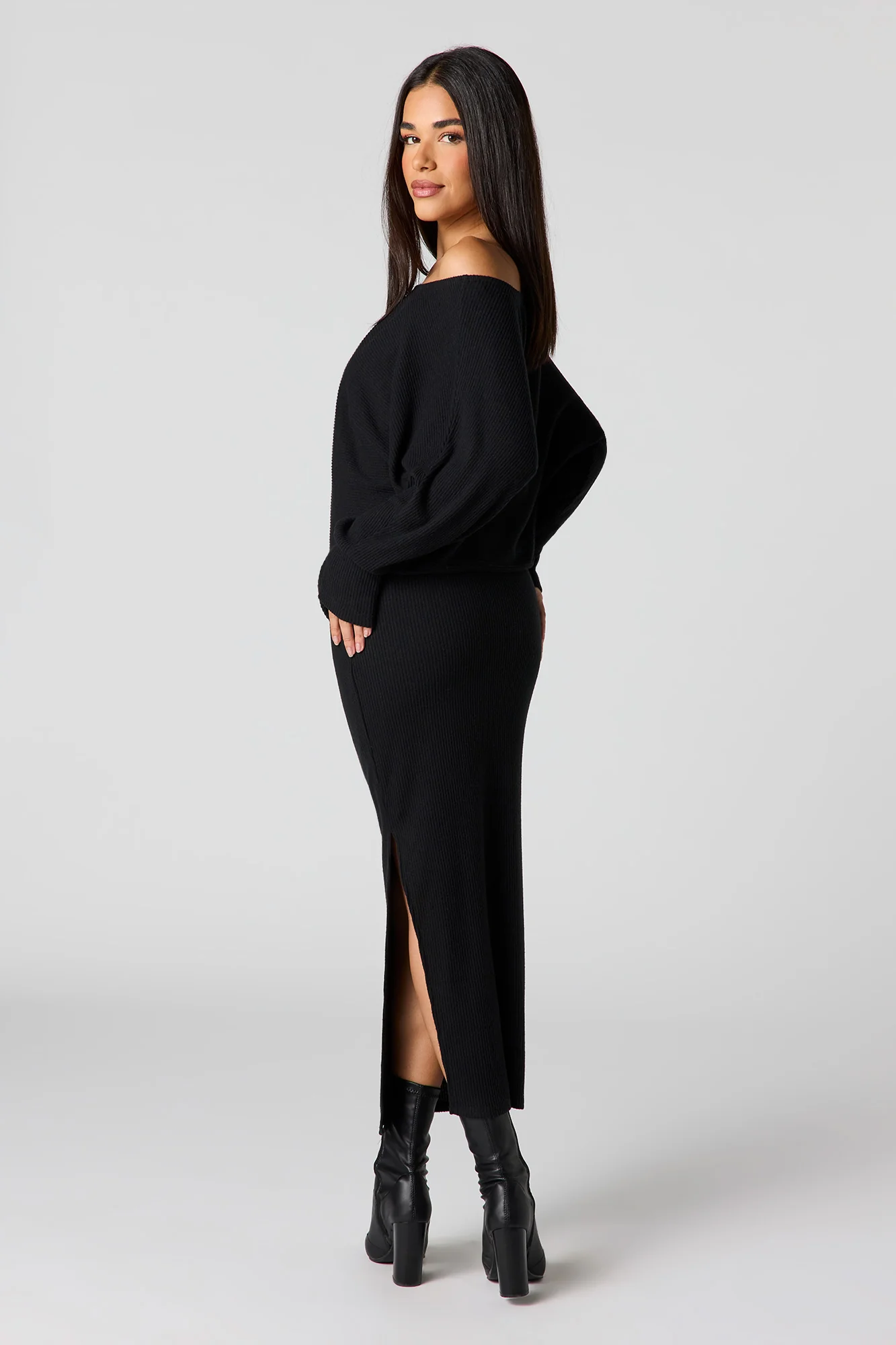 Ribbed Knit Midi Skirt - Image 5