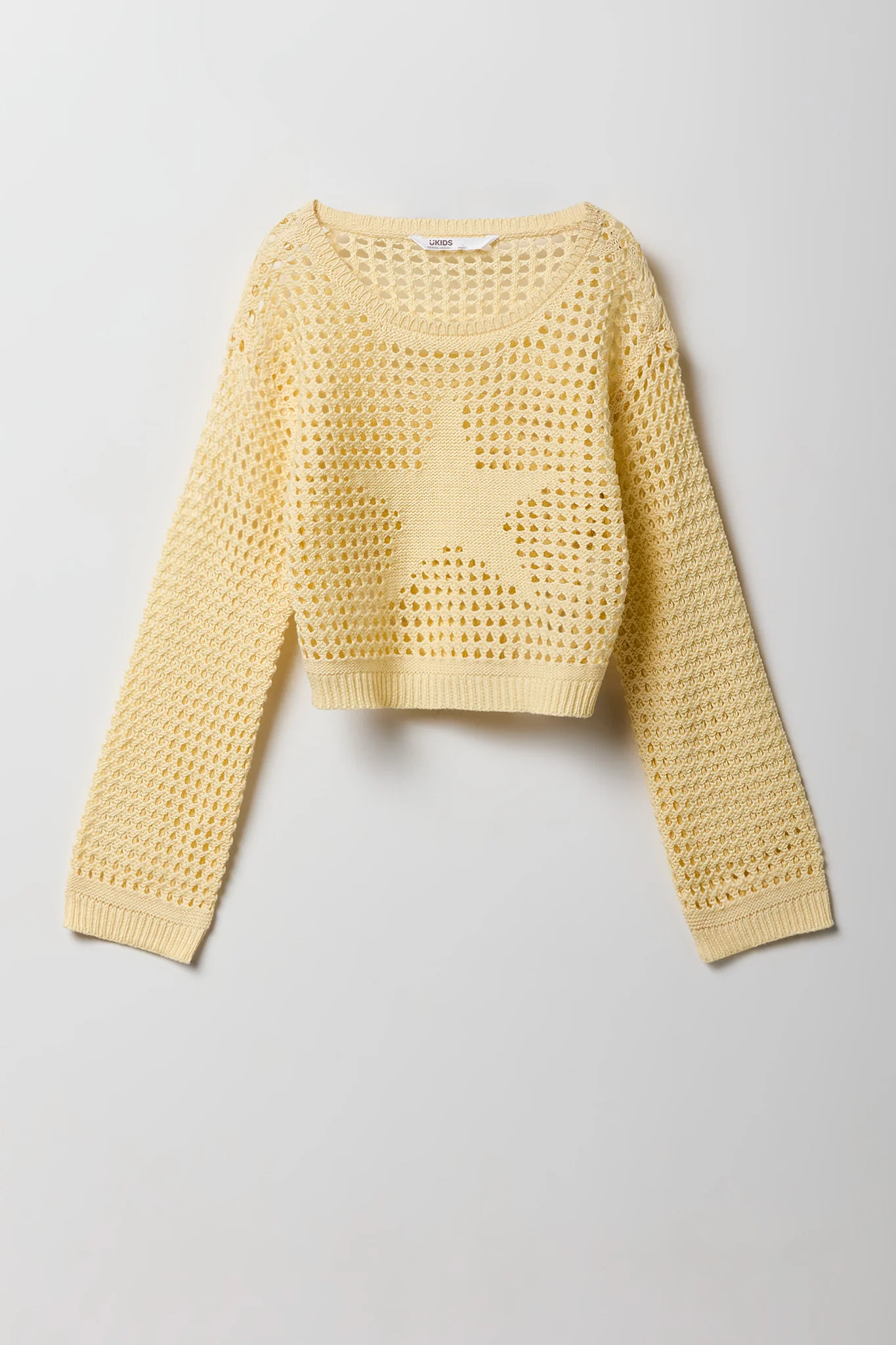 Girls Boxy Jacquard Crochet Sweater - Image 7