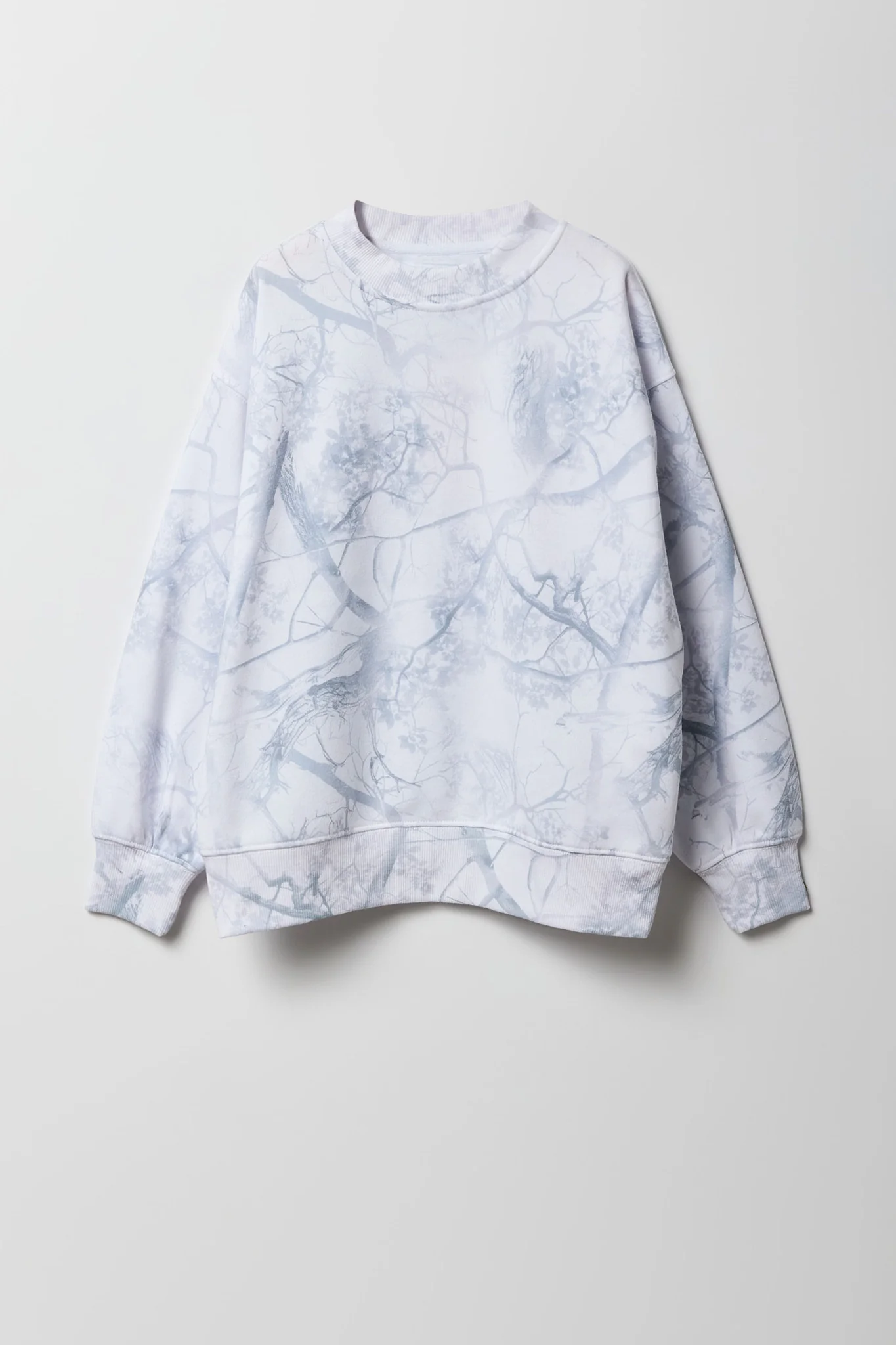Girls Oversized Camo Print Fleece Sweatshirt - Image 2