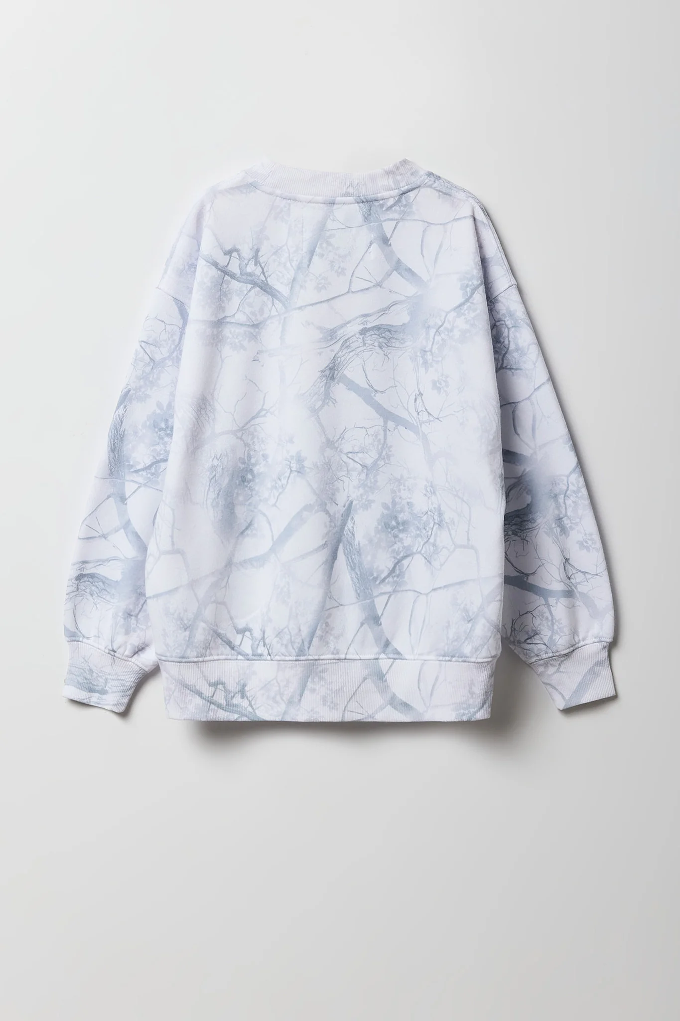 Girls Oversized Camo Print Fleece Sweatshirt - Image 3