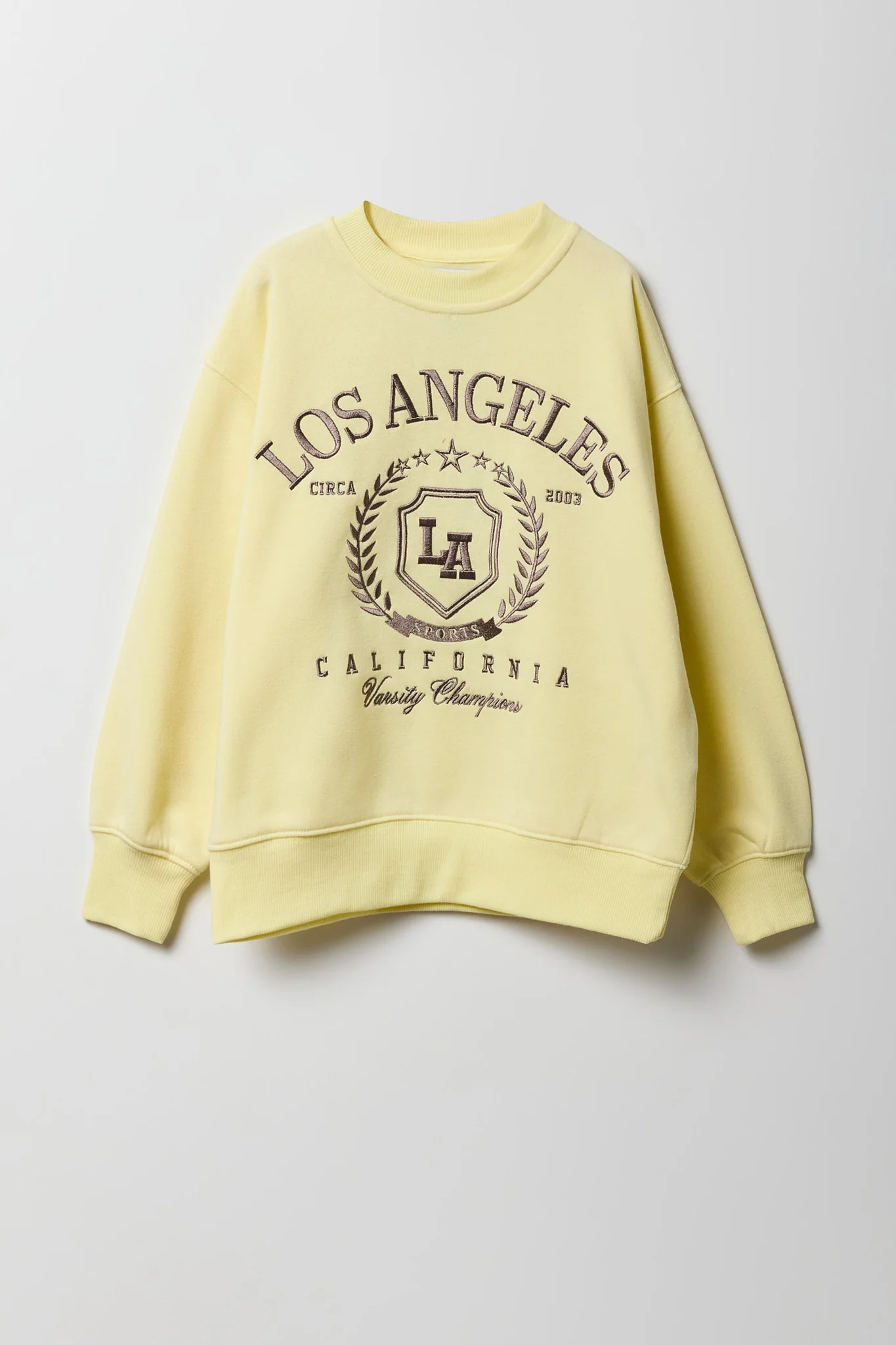 Girls Oversized LA Embroidered Fleece Sweatshirt - Image 4