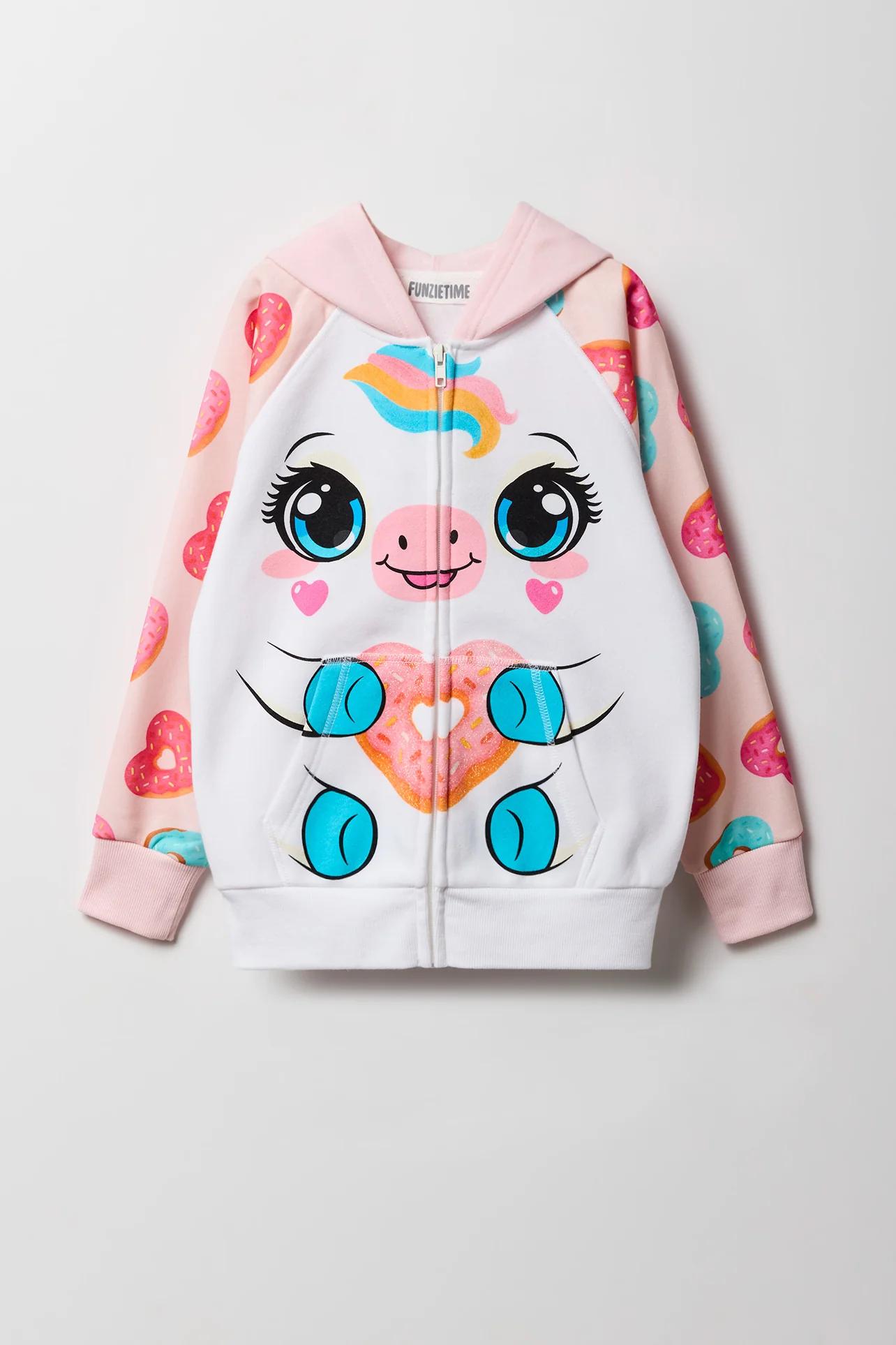 Girls 3D Cat Zip-Up Character Hoodie - Image 2