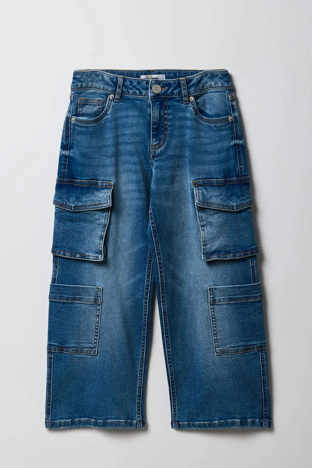 Girls Baggy Wide Leg Cargo Jean - Image 5