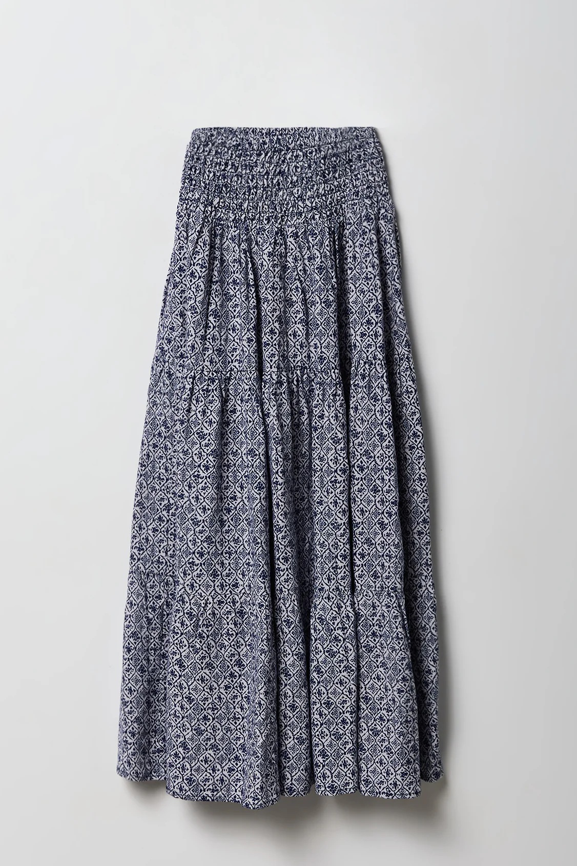 Girls Smocked Waist Tiered Maxi Skirt - Image 7