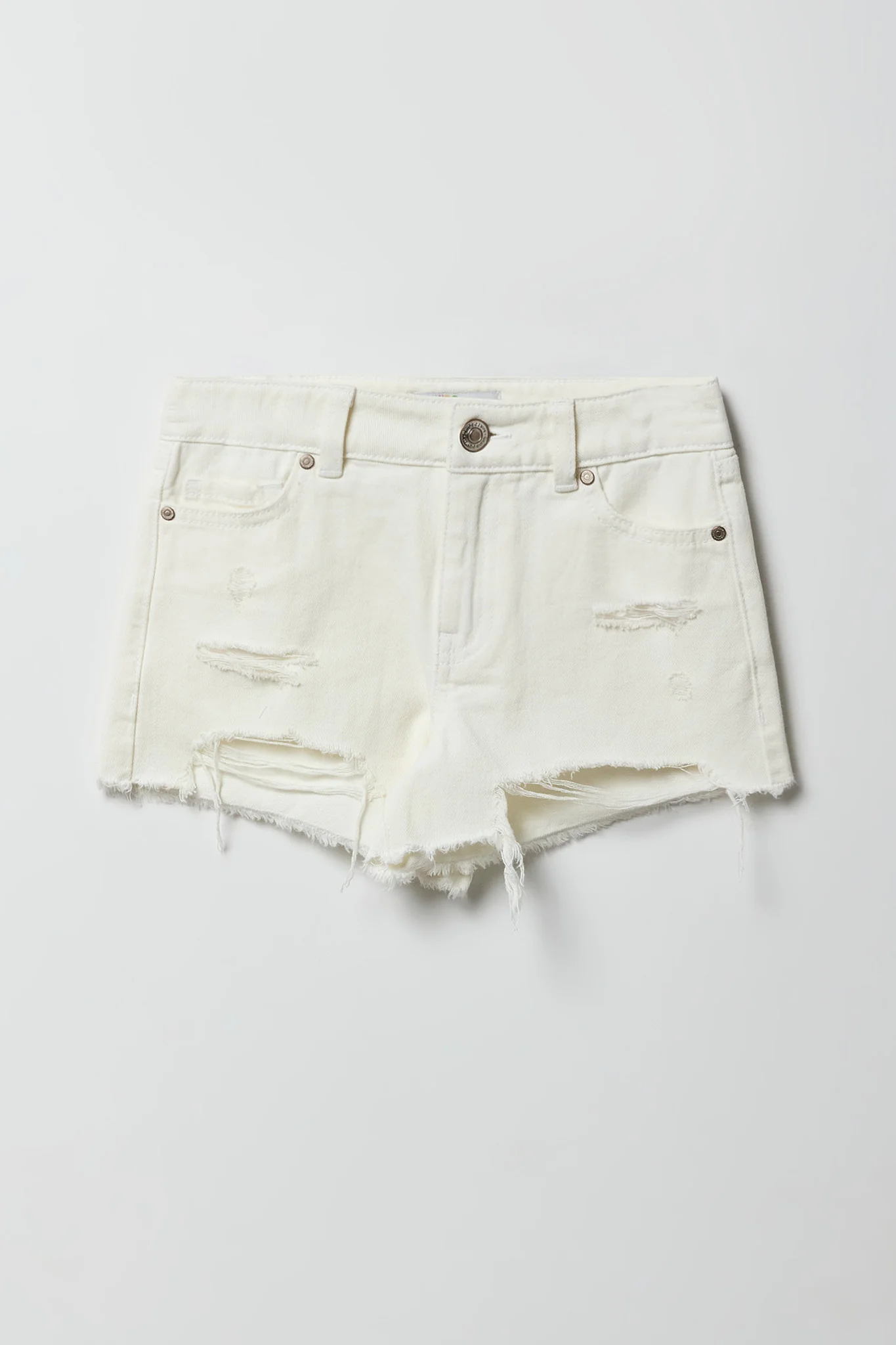 Girls Ripped High-Rise Denim Short - Image 5