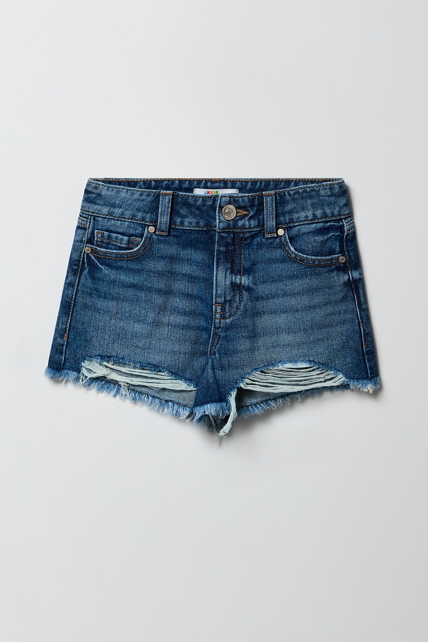 Girls Ripped High-Rise Denim Short - Image 7
