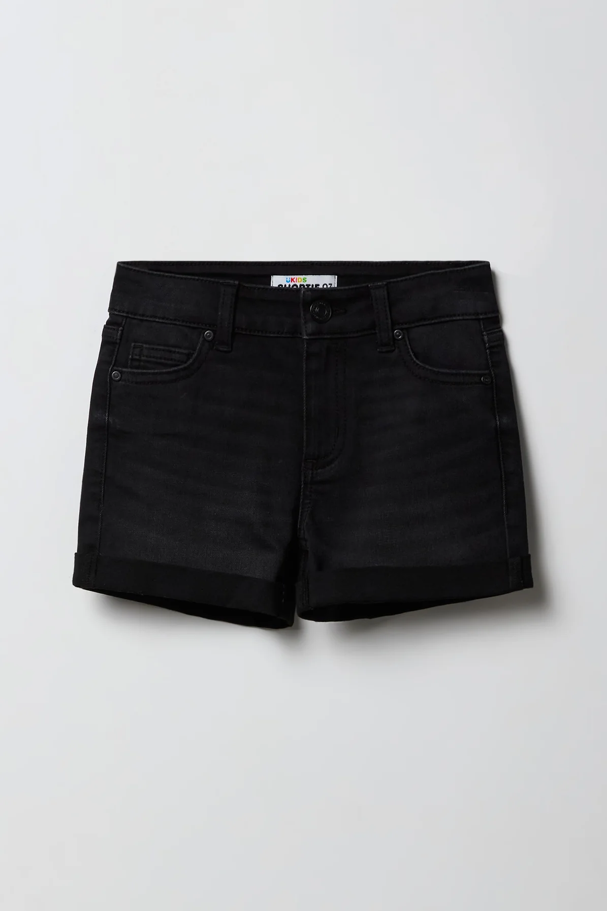 Girls Stretch Mid Rise Denim Shortie