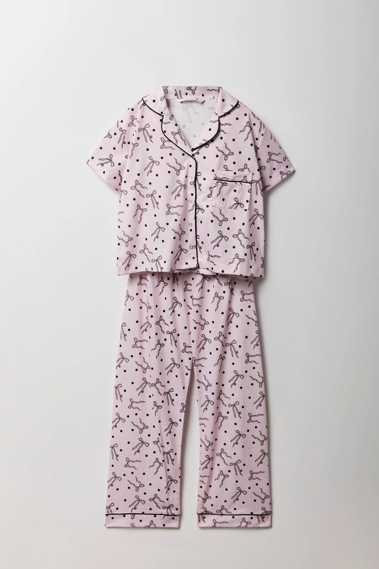 Girls Button-Up Top & Pant Pajama Set - Image 37