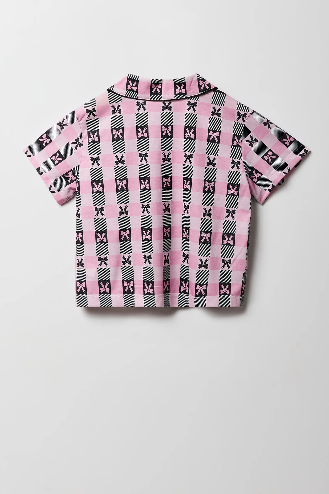 Girls Printed Button-Up Top & Pant Pajama Set - Image 3