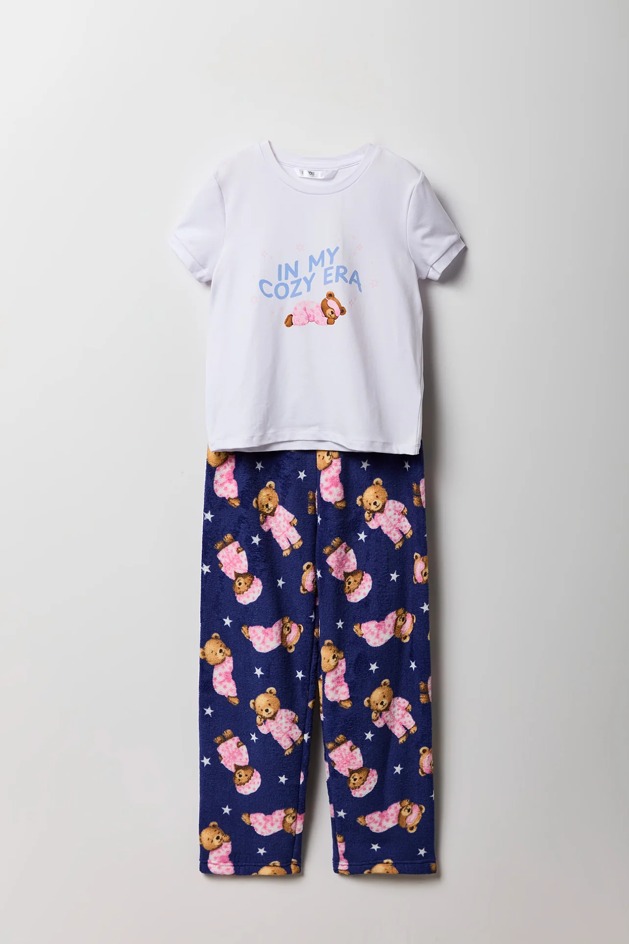 Girls Graphic T-Shirt & Plush Pant Pajama Set - Image 36