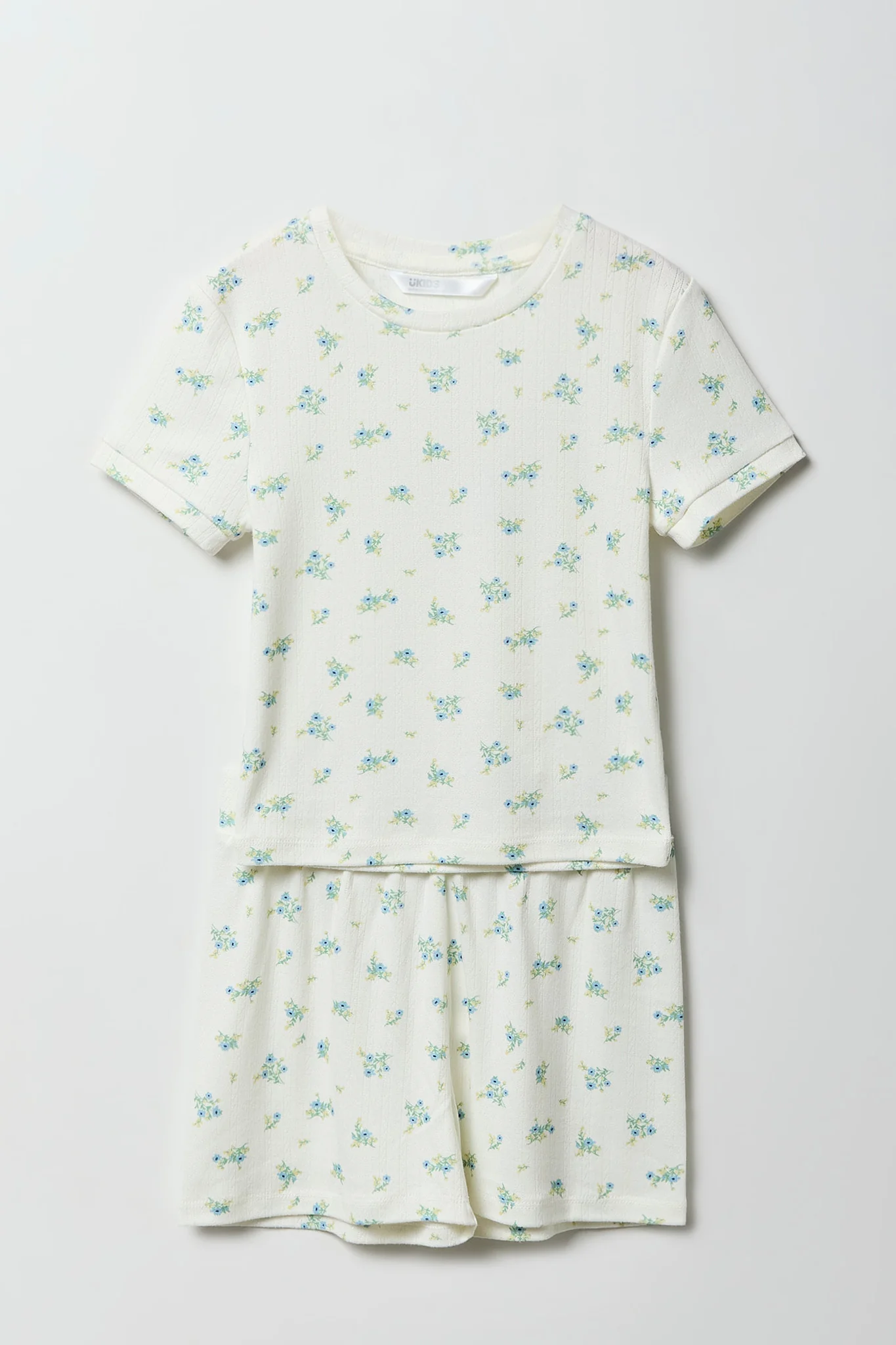 Girls Pointelle T-Shirt & Short Pajama Set - Image 6