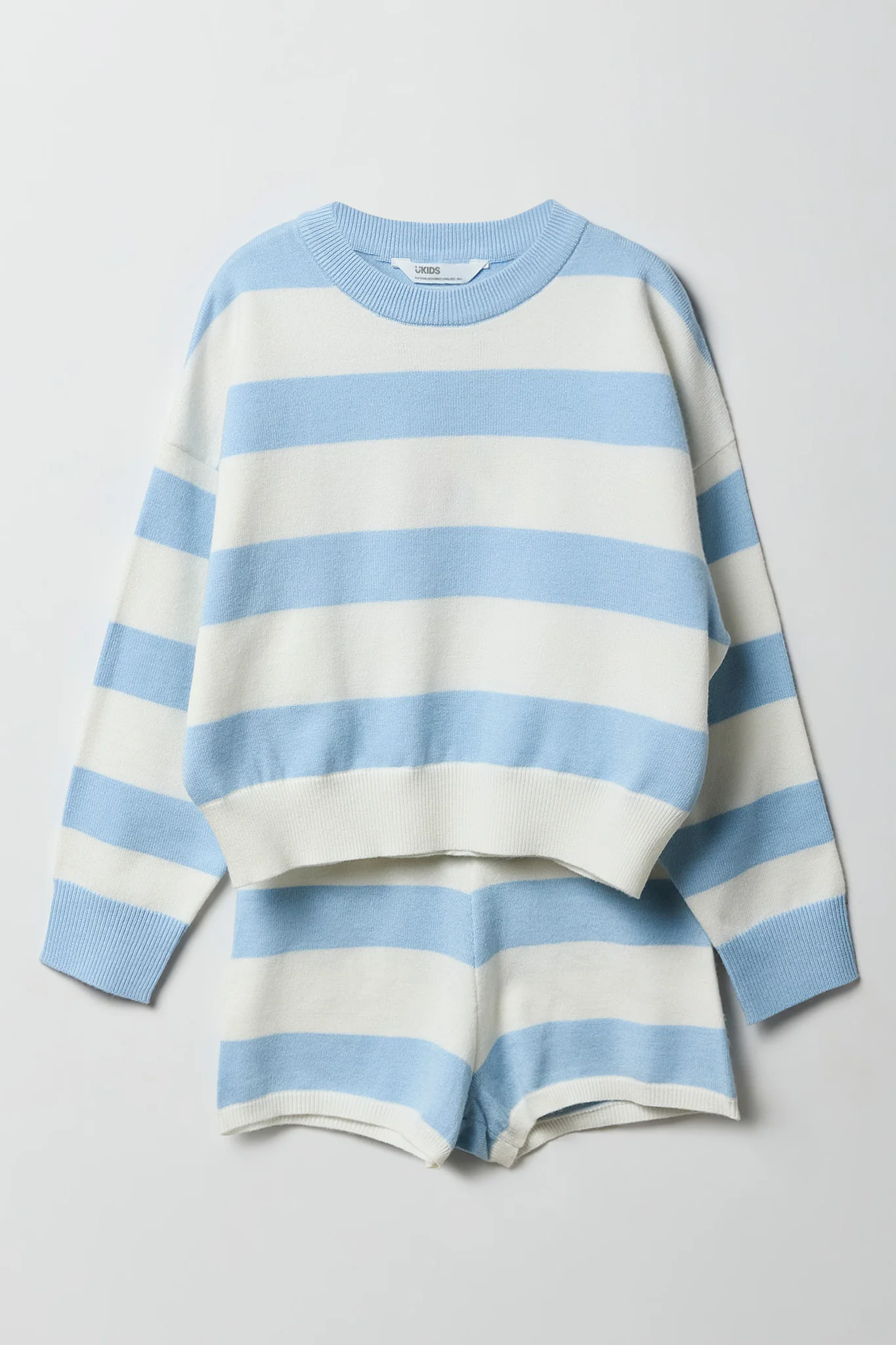 Girls Striped Knit Long Sleeve Top & Short Set - Image 16