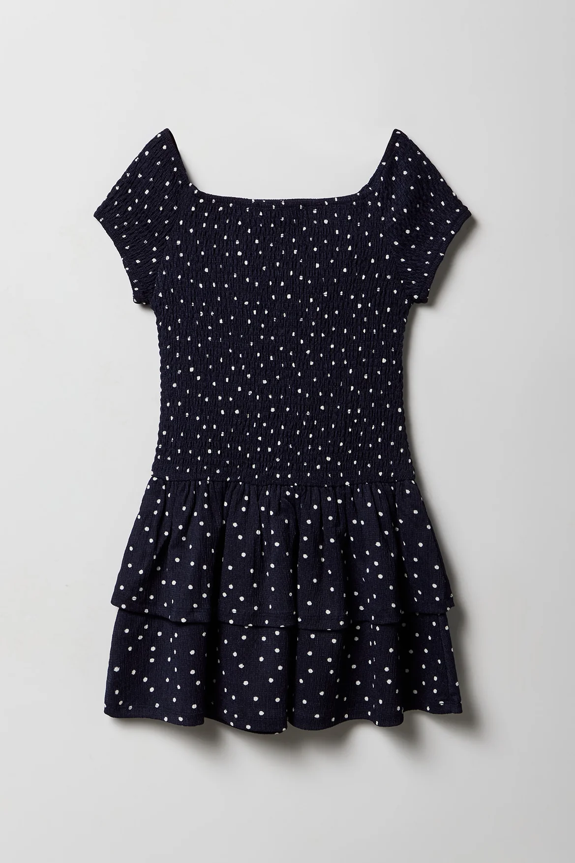 Girls Drop Waist Smocked Ruffle Dress - Image 2
