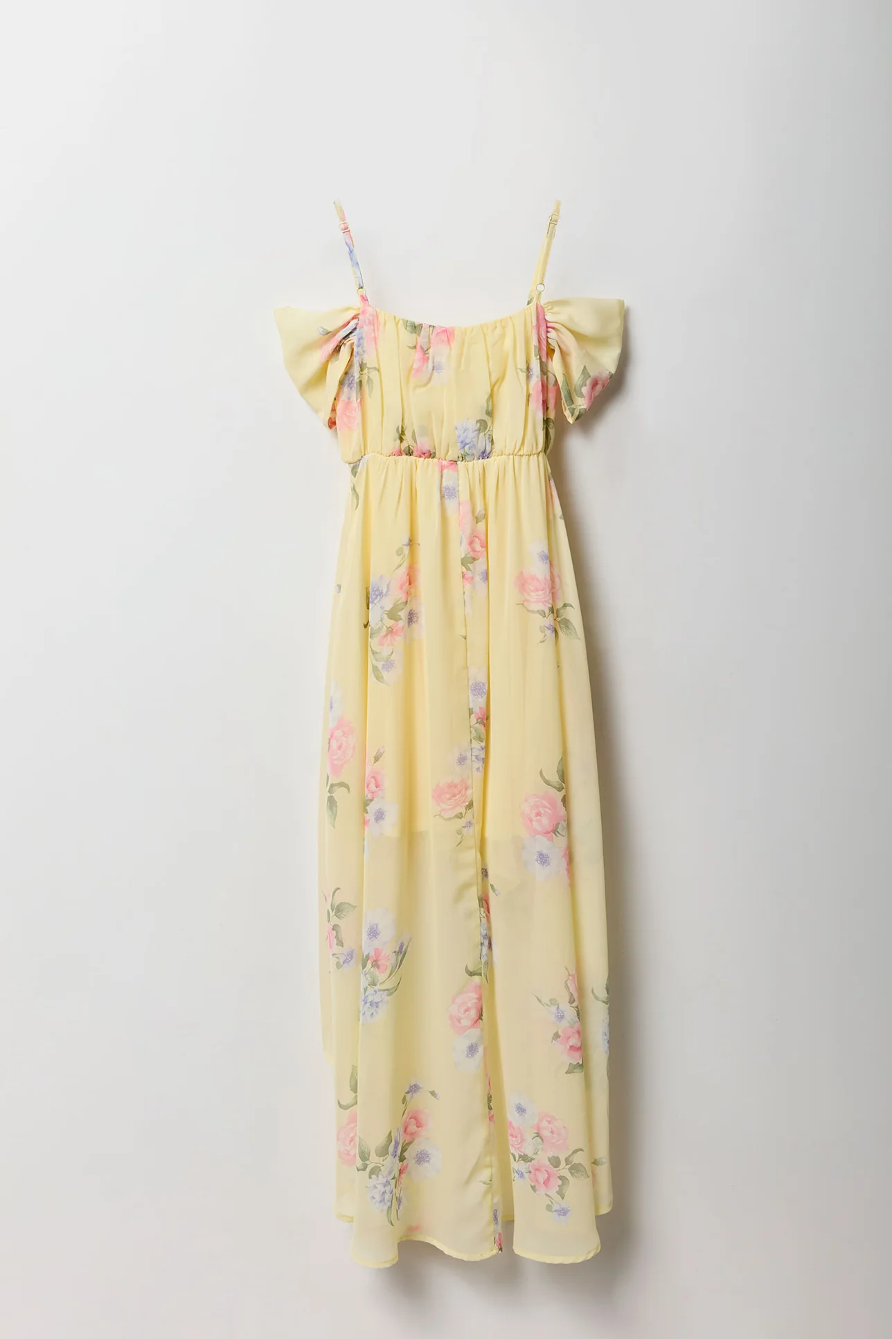 Girls Floral Chiffon High-Low Maxi Dress - Image 4