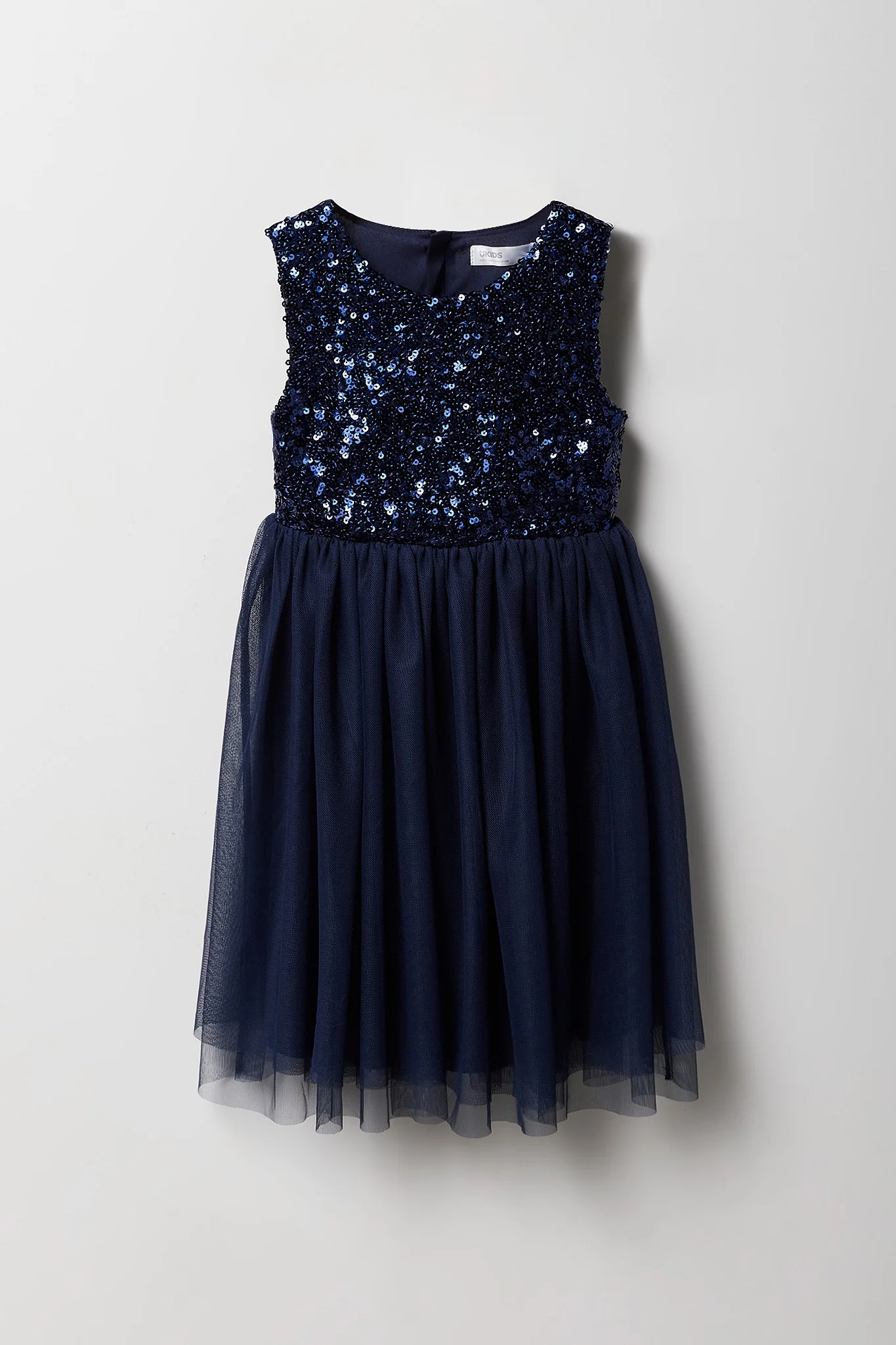 Girls Sequin Tulle Skater Dress - Image 5