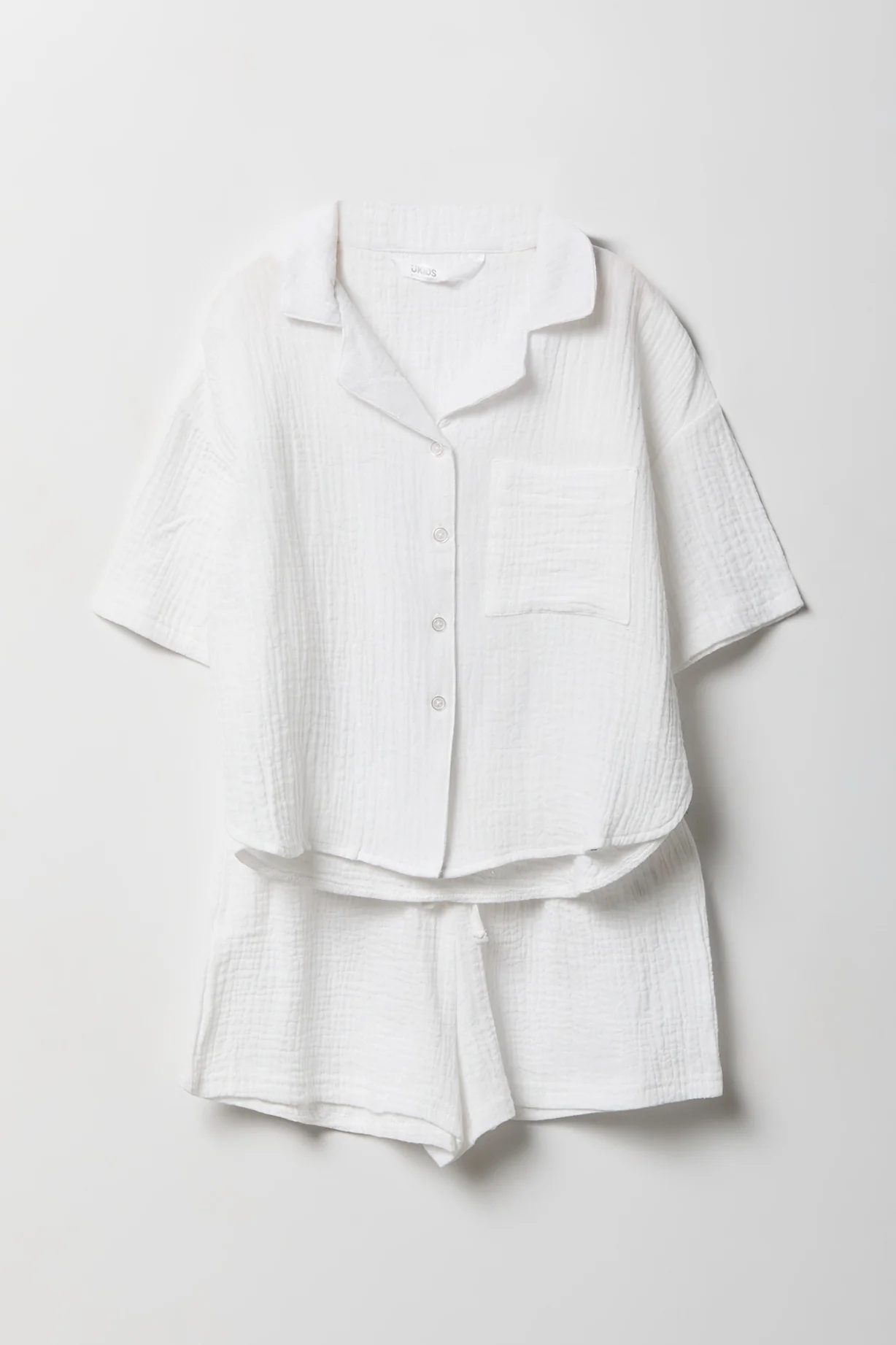 Girls Gauze Button-Up Top & Short Set - Image 6
